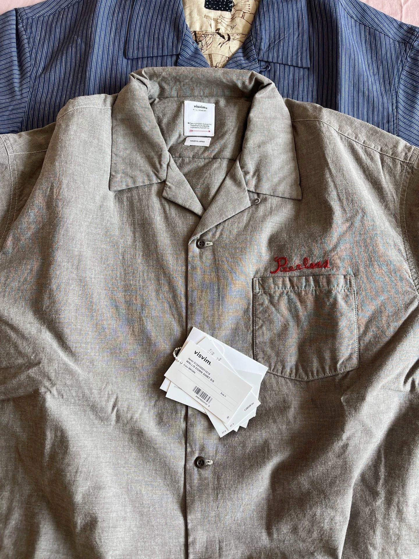 Visvim Distressed Gray Down Shirt, Size L Size US L / EU 52-54 / 3 - 5 Thumbnail