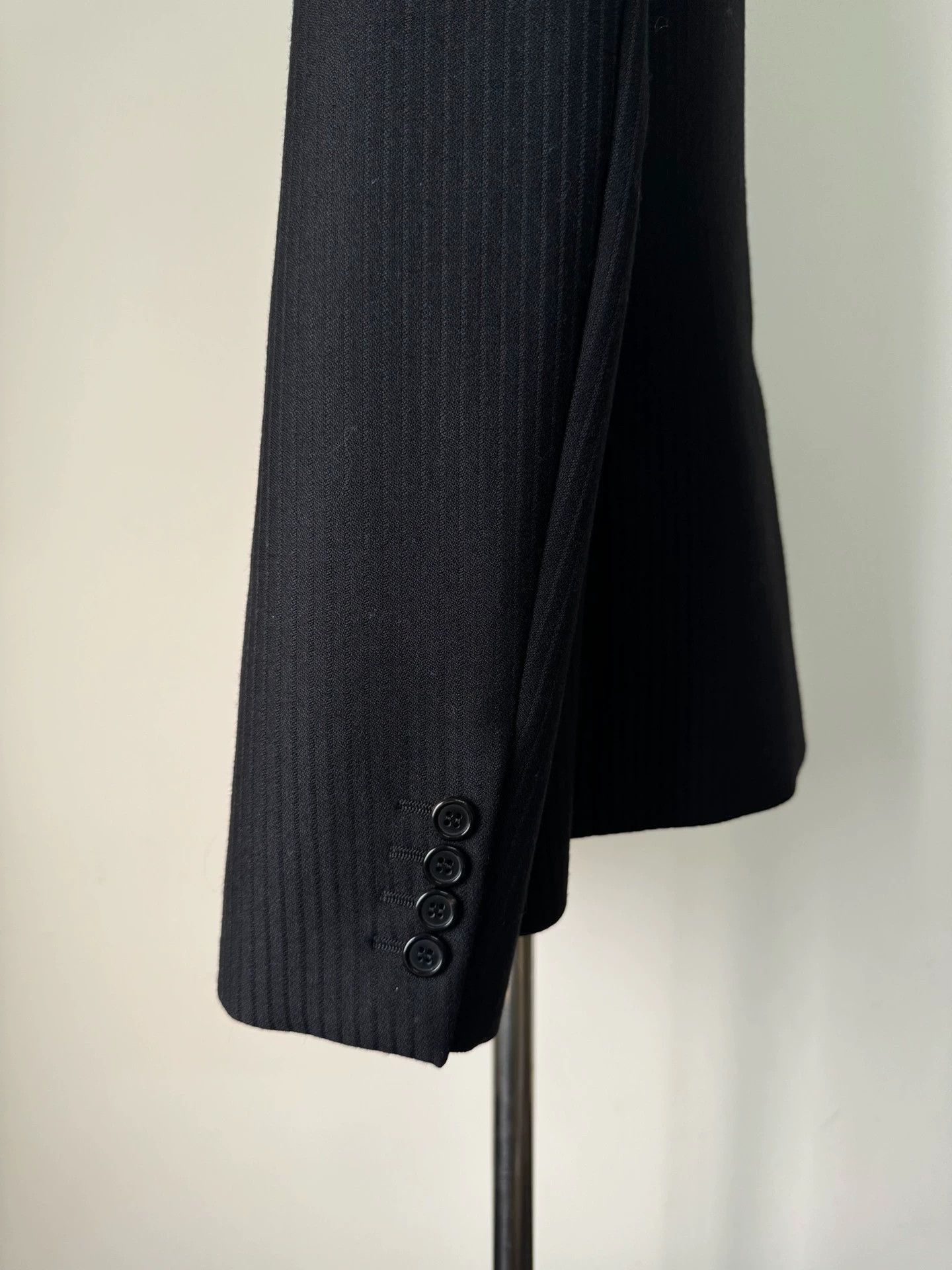 Saint Laurent Paris Elegant Black Wool-Silk Beaded Suit Jacket Size US M / EU 48-50 / 2 - 4 Thumbnail