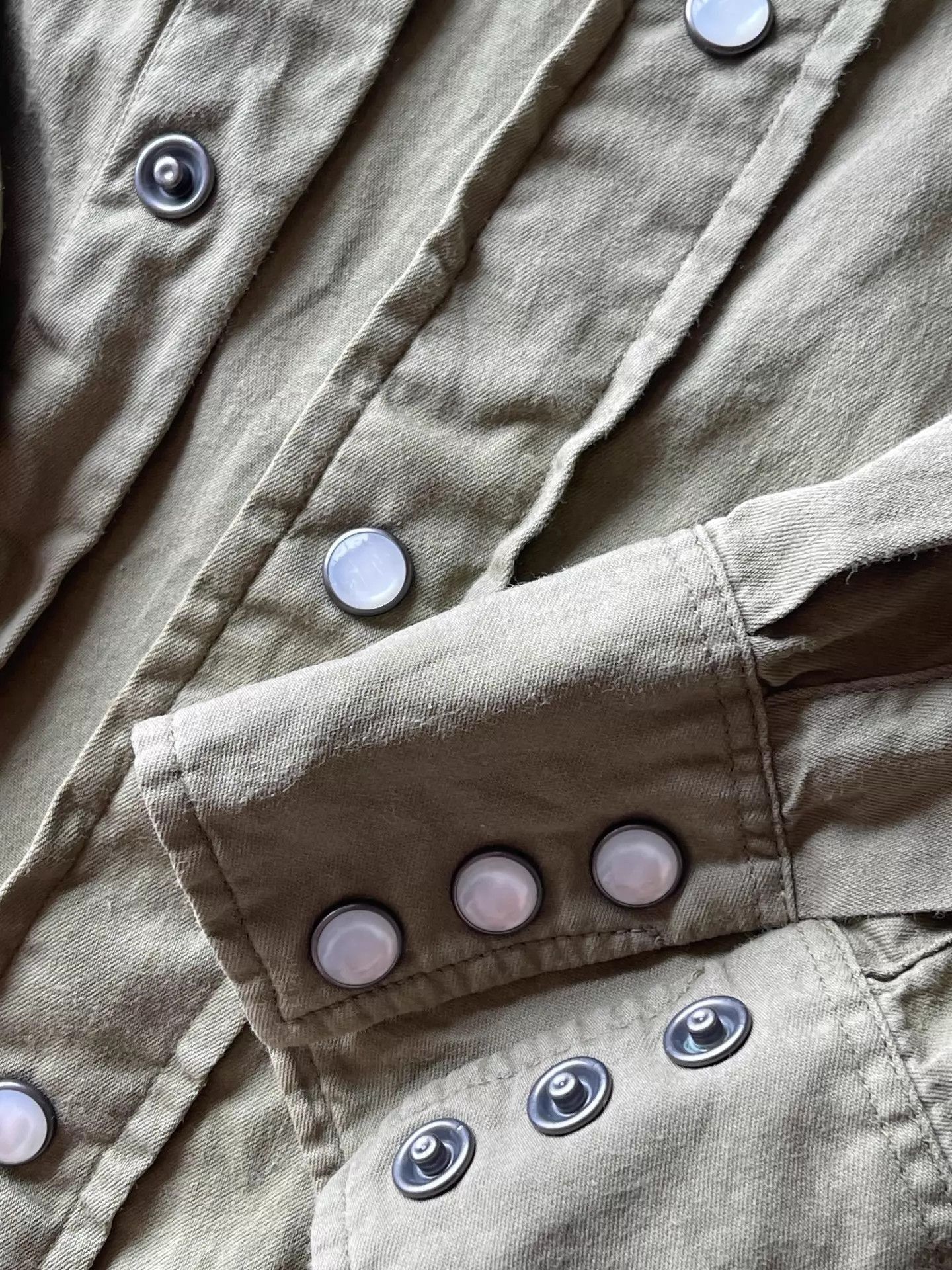 RRL Ralph Lauren Slim Fit Twill Western Shirt in Green Size US S / EU 44-46 / 1 - 6 Thumbnail