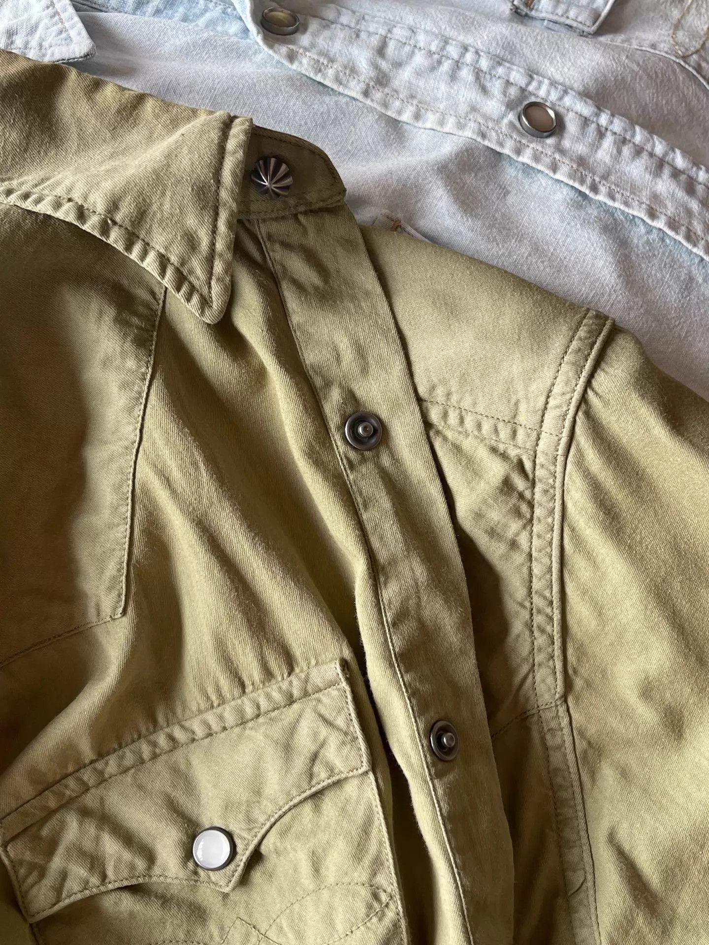 RRL Ralph Lauren Slim Fit Twill Western Shirt in Green Size US S / EU 44-46 / 1 - 2 Thumbnail