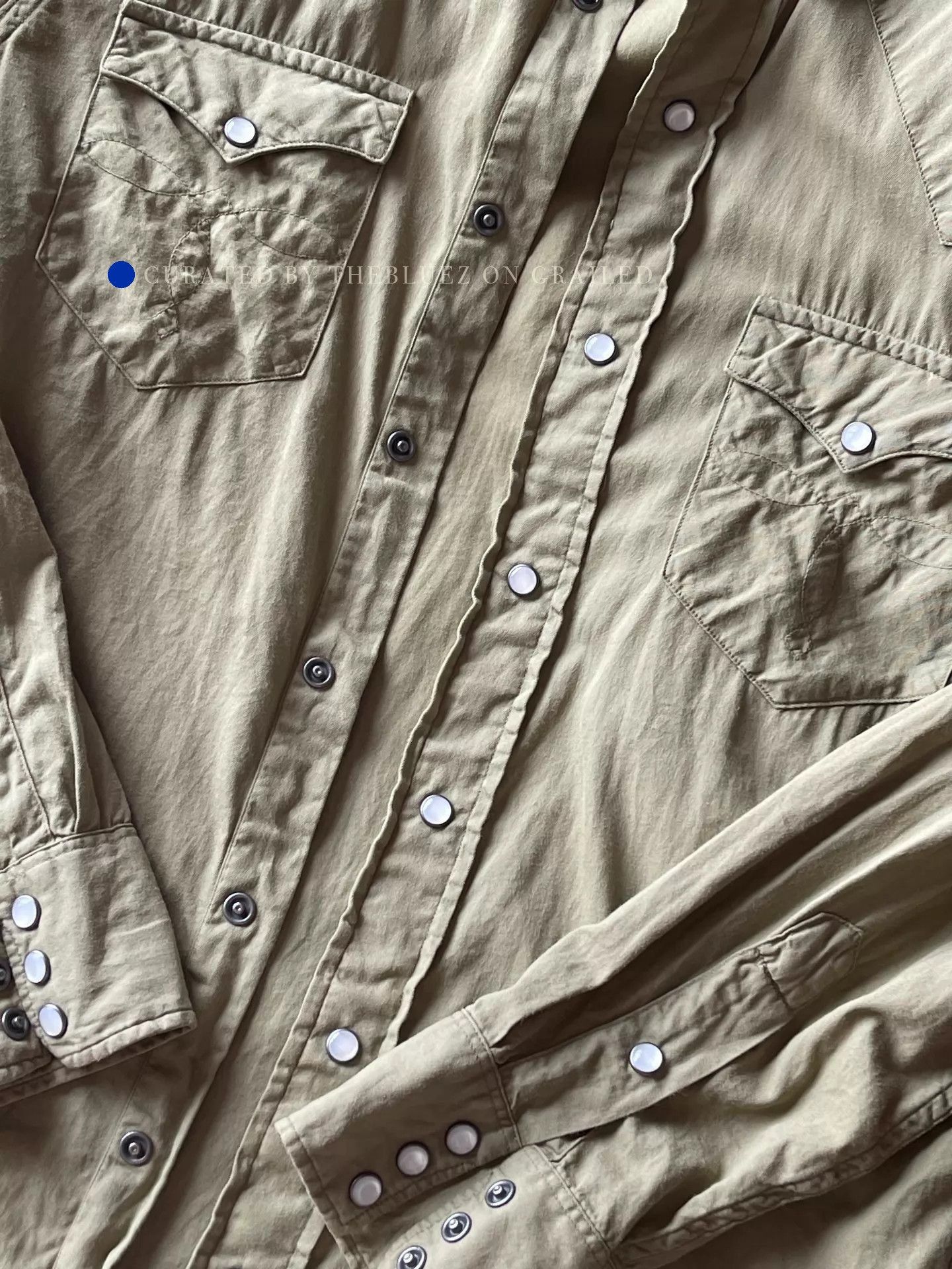 RRL Ralph Lauren Slim Fit Twill Western Shirt in Green Size US S / EU 44-46 / 1 - 4 Thumbnail