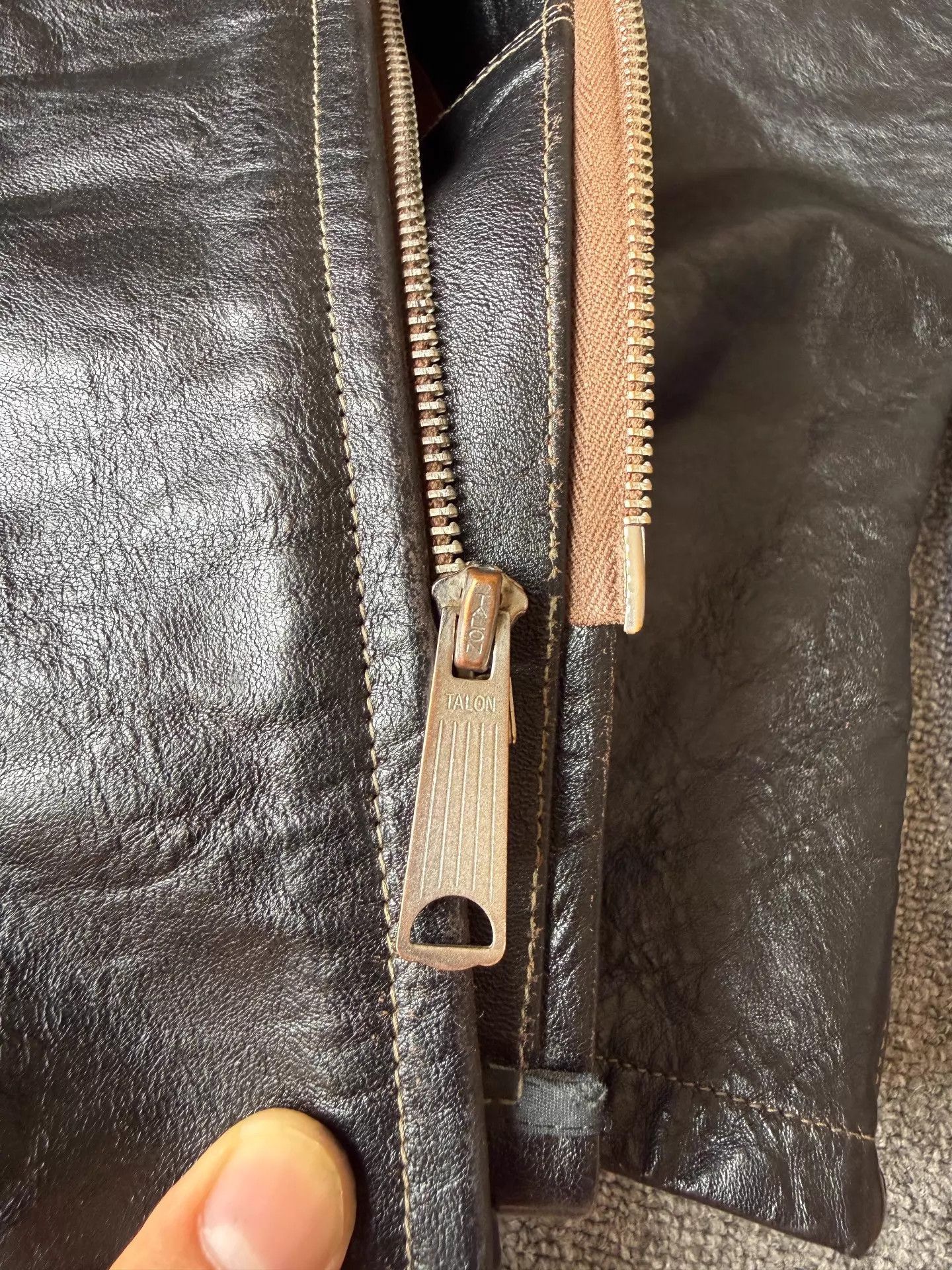 The Real McCoy's Chromexcel Horsehide Brown Leather Jacket Size US XXS / EU 40 - 5 Thumbnail