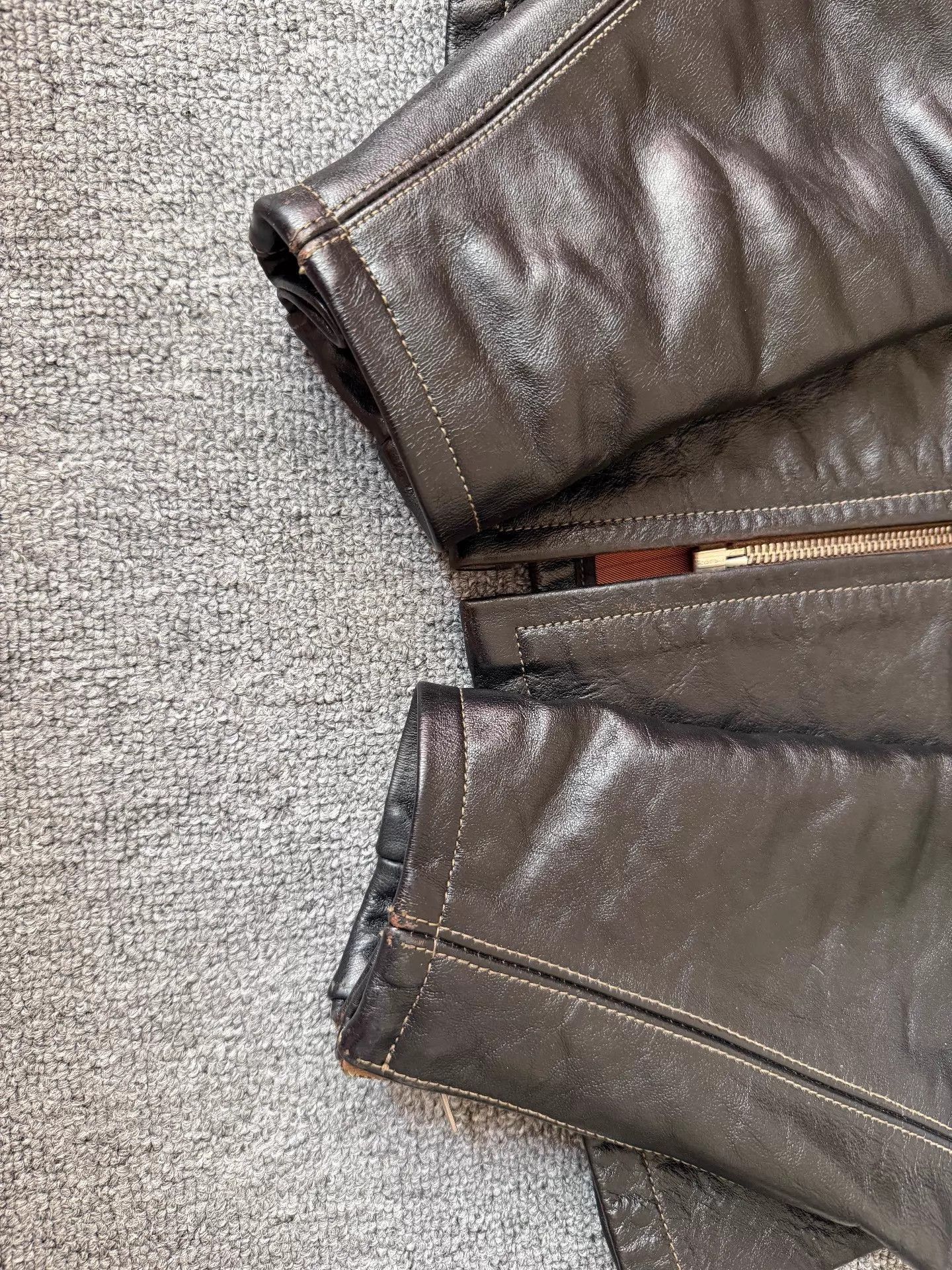 The Real McCoy's Chromexcel Horsehide Brown Leather Jacket Size US XXS / EU 40 - 7 Thumbnail