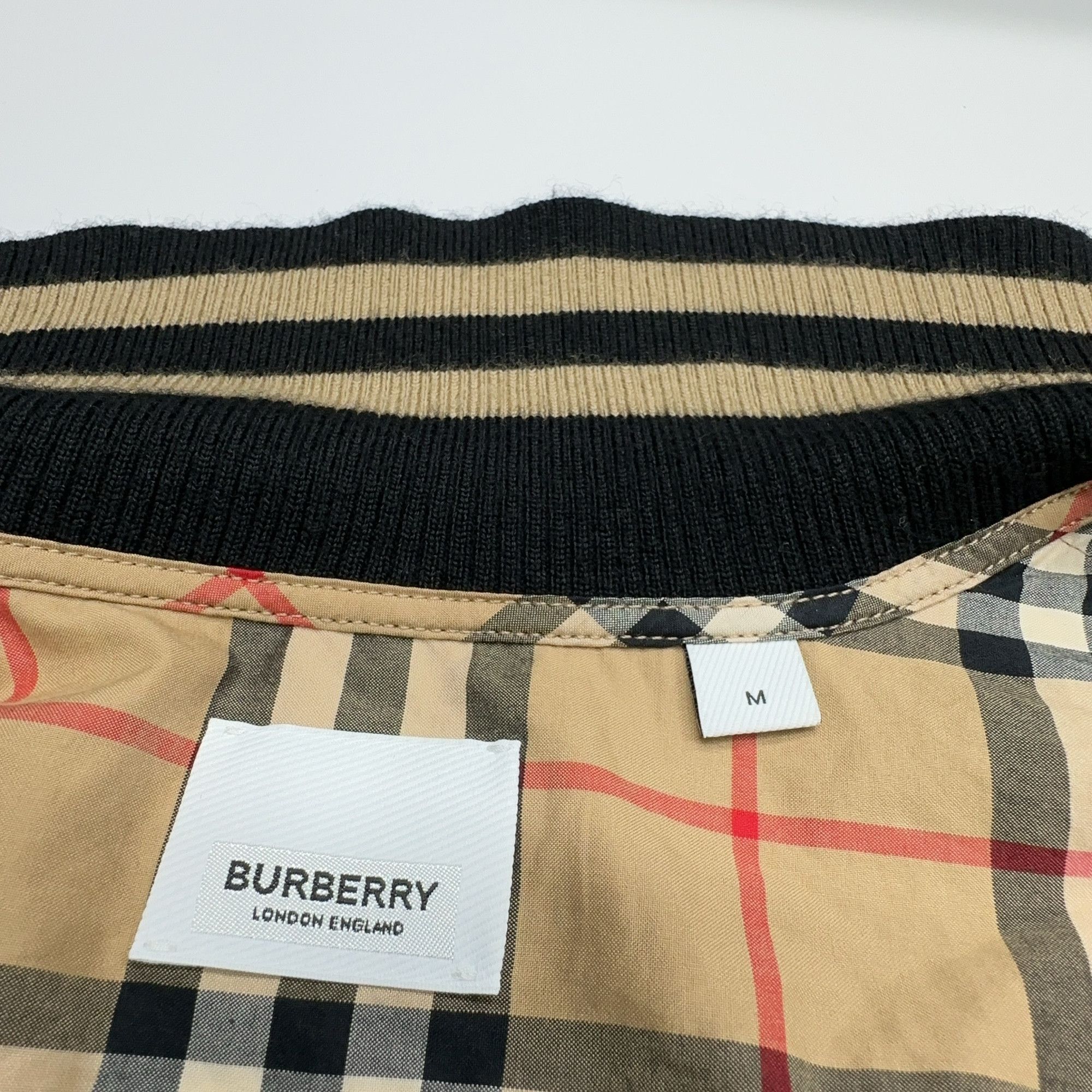 Burberry Burberry Check Ribbed Collar Long Sleeve Shirt Size M Size US M / EU 48-50 / 2 - 3 Thumbnail