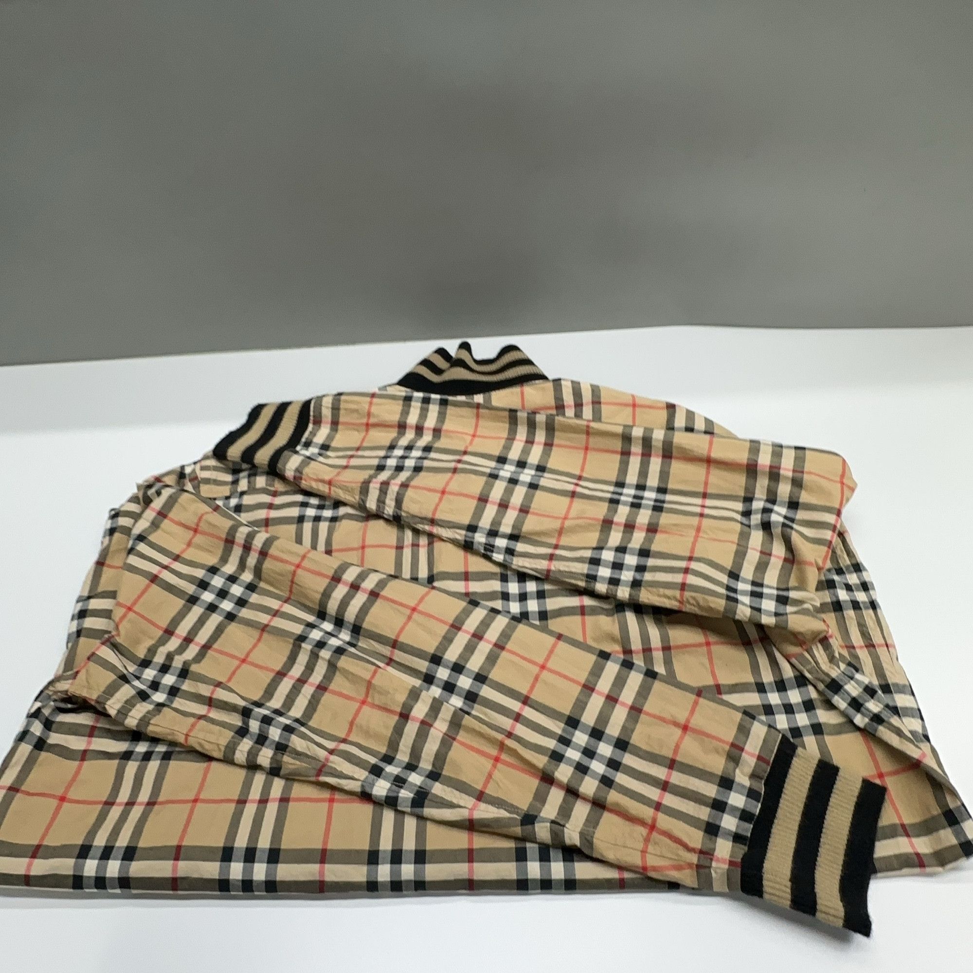 Burberry Burberry Check Ribbed Collar Long Sleeve Shirt Size M Size US M / EU 48-50 / 2 - 12 Thumbnail