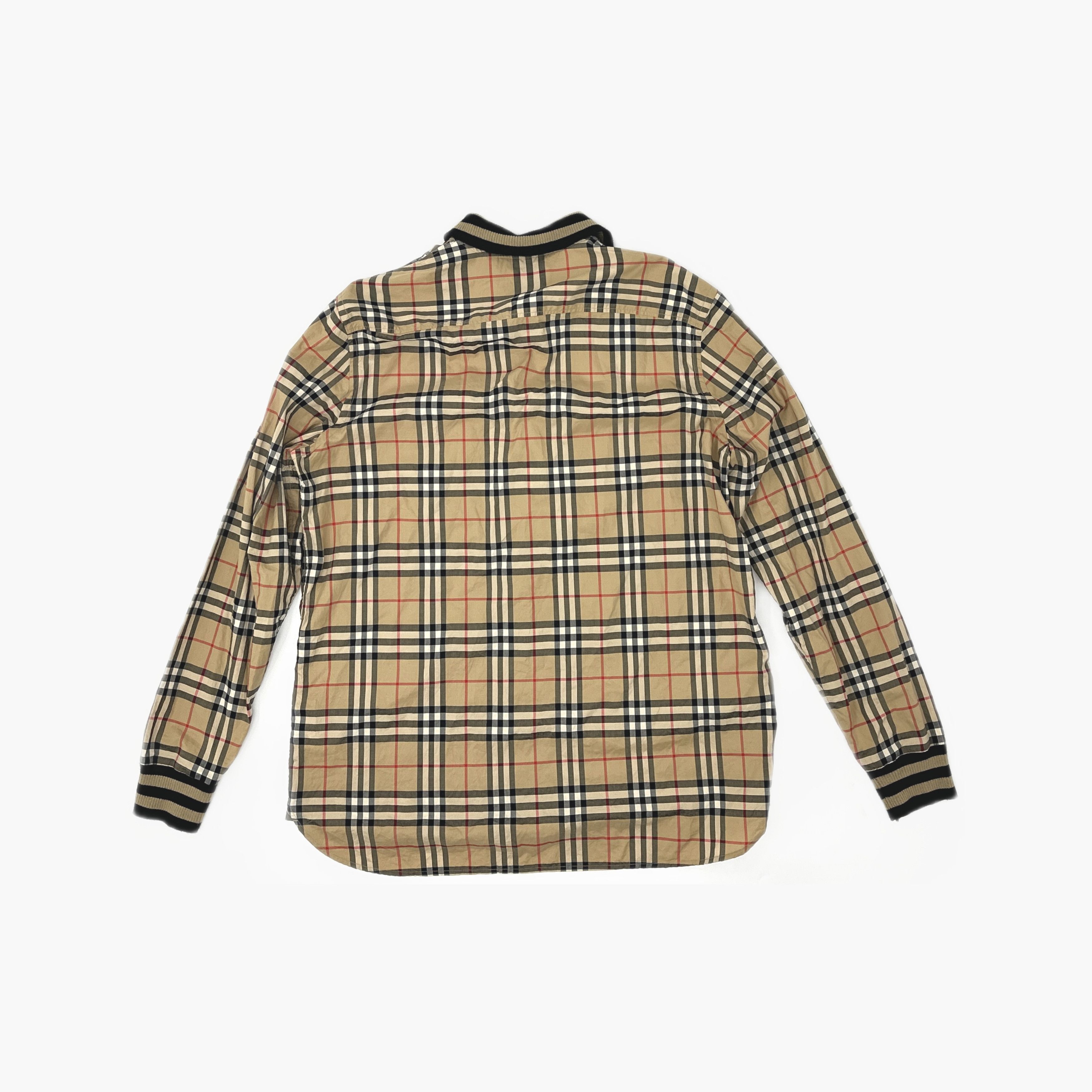 Burberry Burberry Check Ribbed Collar Long Sleeve Shirt Size M Size US M / EU 48-50 / 2 - 2 Thumbnail