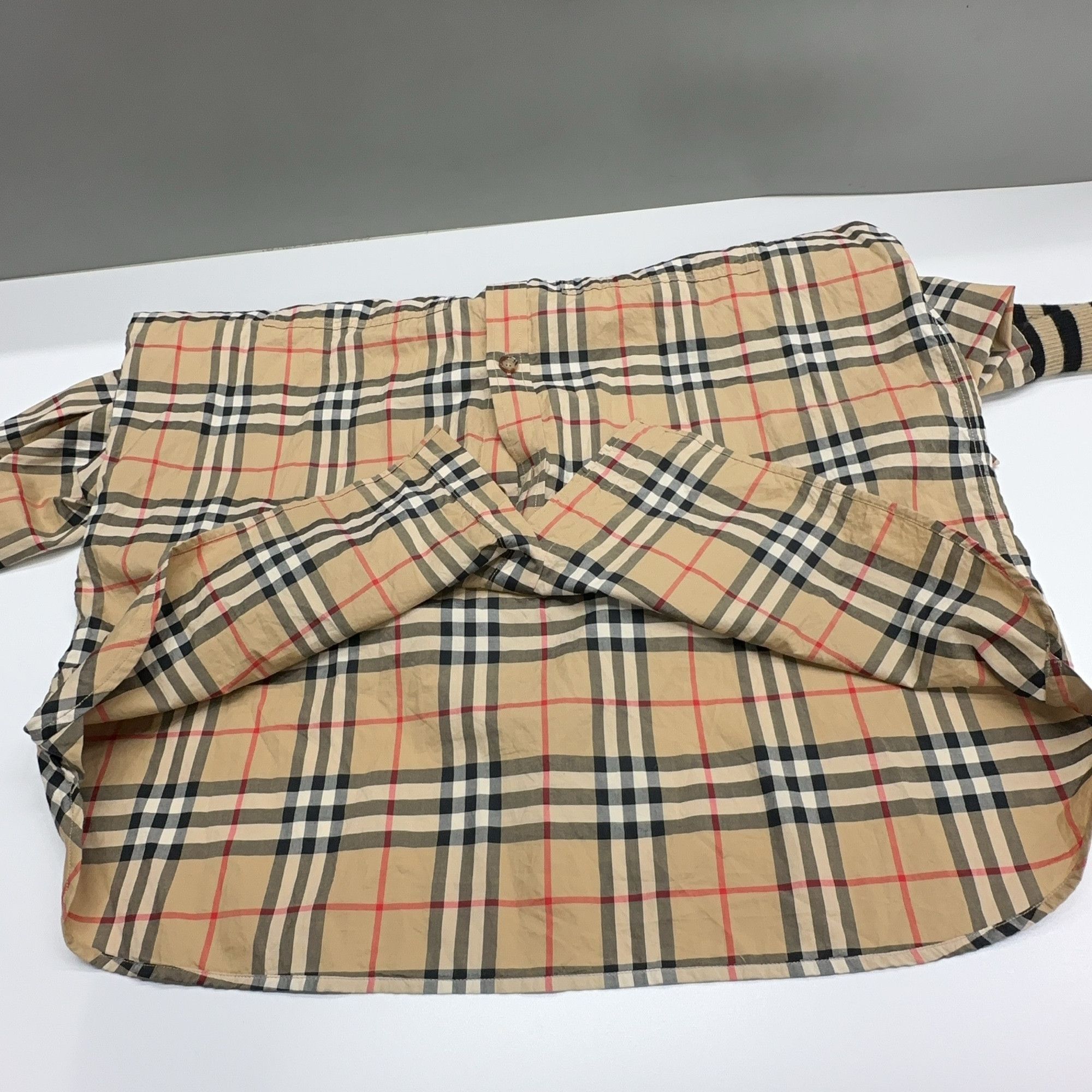 Burberry Burberry Check Ribbed Collar Long Sleeve Shirt Size M Size US M / EU 48-50 / 2 - 8 Thumbnail