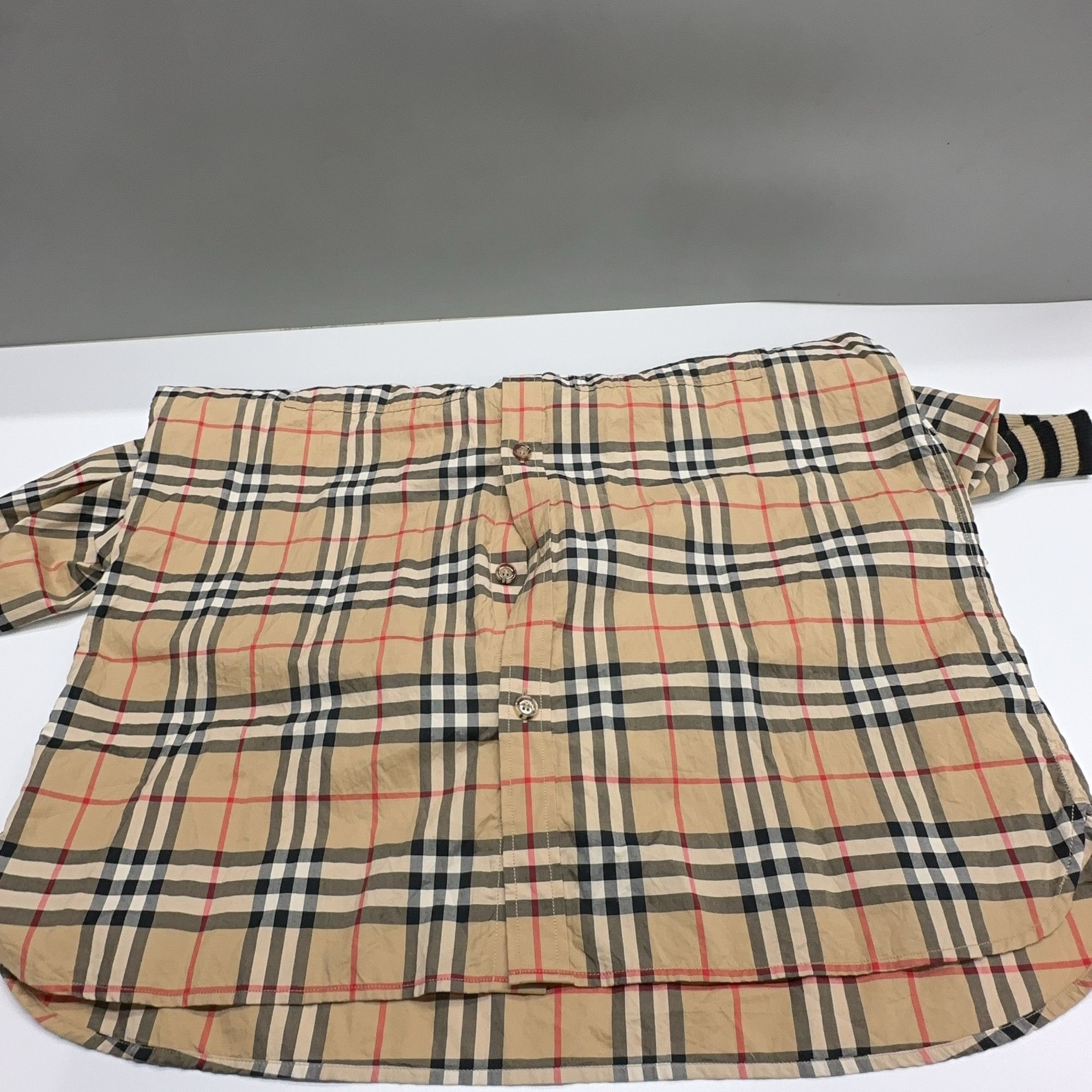 Burberry Burberry Check Ribbed Collar Long Sleeve Shirt Size M Size US M / EU 48-50 / 2 - 7 Thumbnail