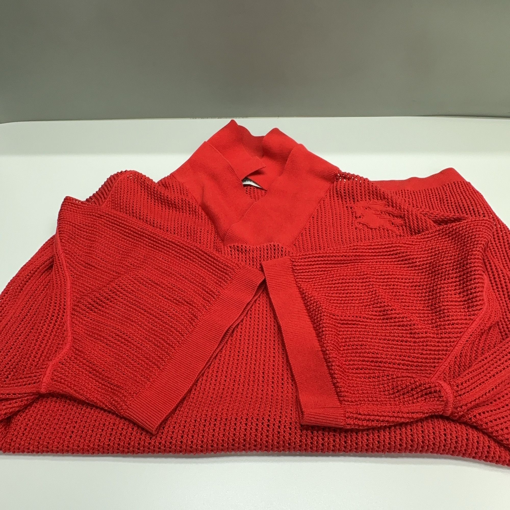 Burberry Burberry Red Knit Polo Size L Size US L / EU 52-54 / 3 - 7 Thumbnail