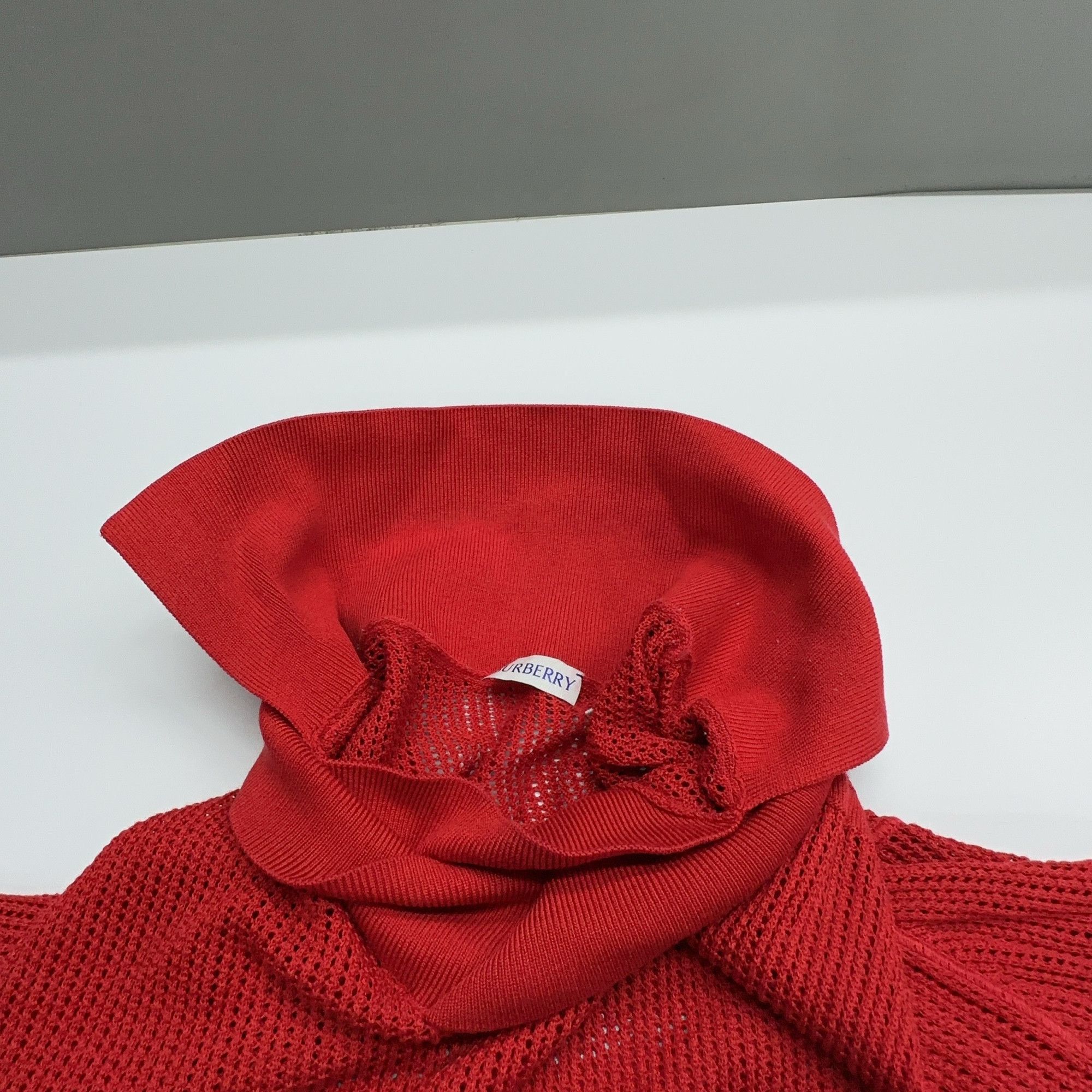 Burberry Burberry Red Knit Polo Size L Size US L / EU 52-54 / 3 - 5 Thumbnail