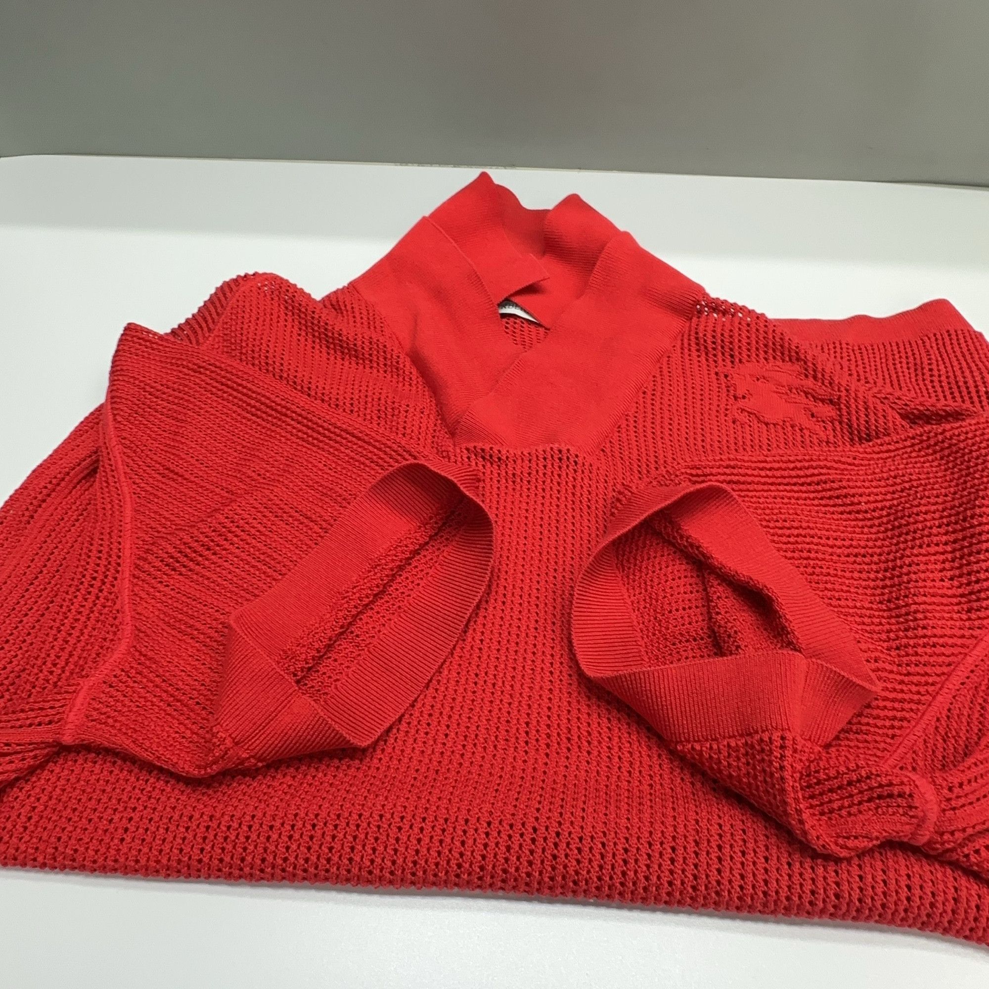 Burberry Burberry Red Knit Polo Size L Size US L / EU 52-54 / 3 - 8 Thumbnail