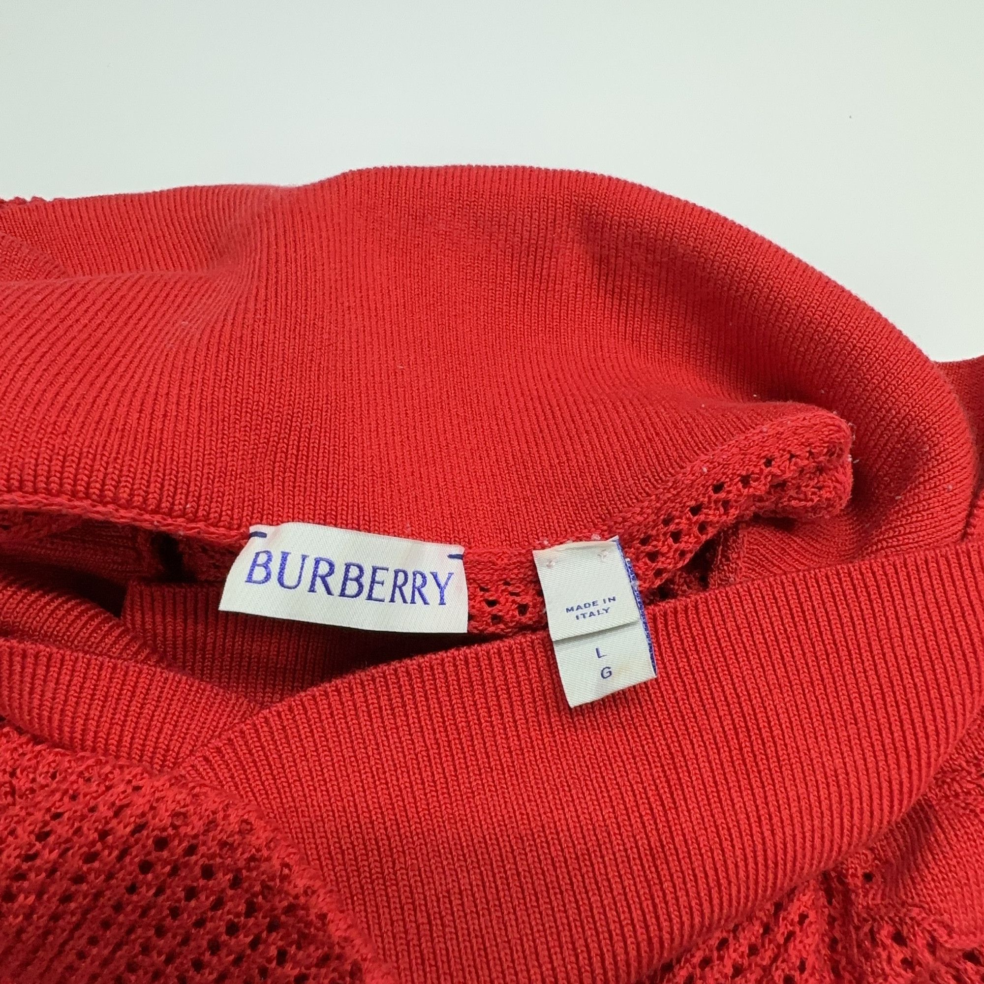 Burberry Burberry Red Knit Polo Size L Size US L / EU 52-54 / 3 - 4 Thumbnail