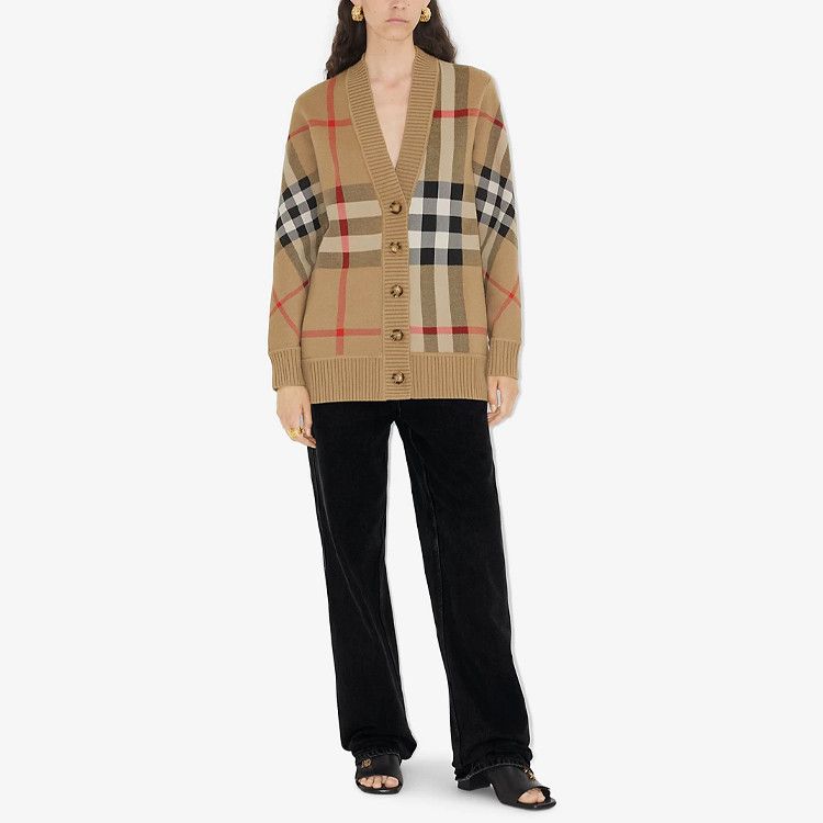 Burberry Burberry Check Knit Cardigan Size L Size L / US 10 / IT 46 - 13 Thumbnail