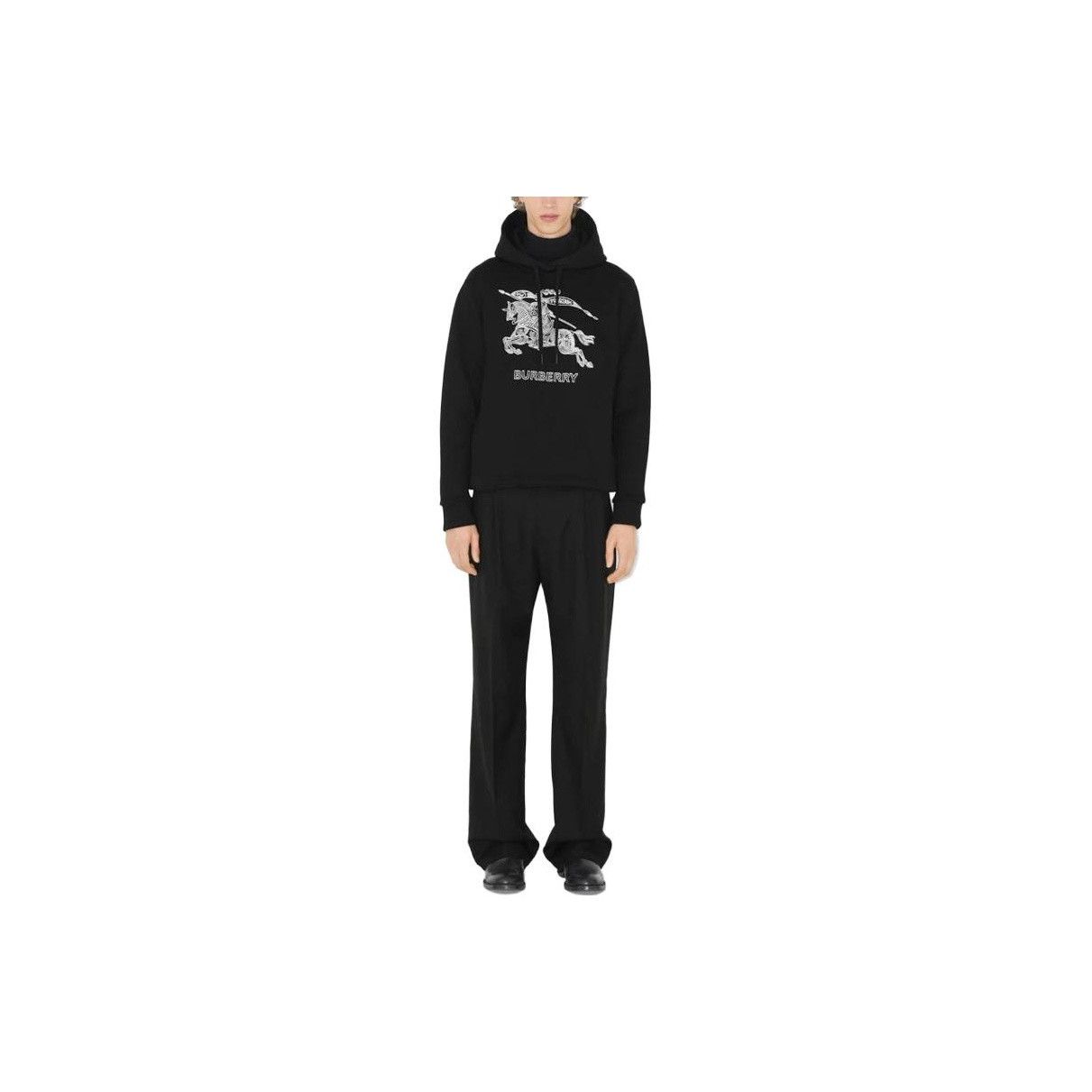 Burberry Burberry Knight Logo Hoodie Black Size L Size US L / EU 52-54 / 3 - 6 Thumbnail