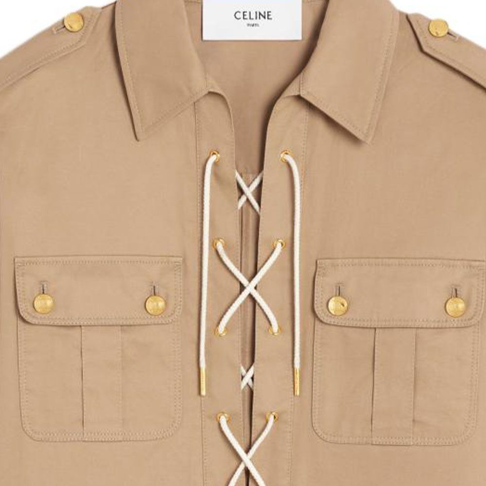 Celine Celine Lace-Up Pocket Mini Dress Size 40 Size M / US 6-8 / IT 42-44 - 5 Thumbnail