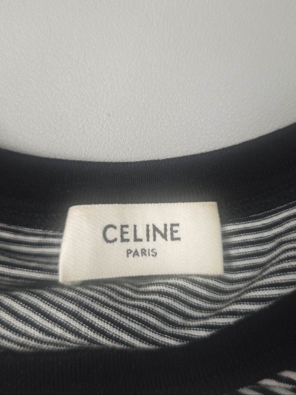 Celine CELINE Logo Striped T-Shirt Size US S Size US S / EU 44-46 / 1 - 3 Thumbnail