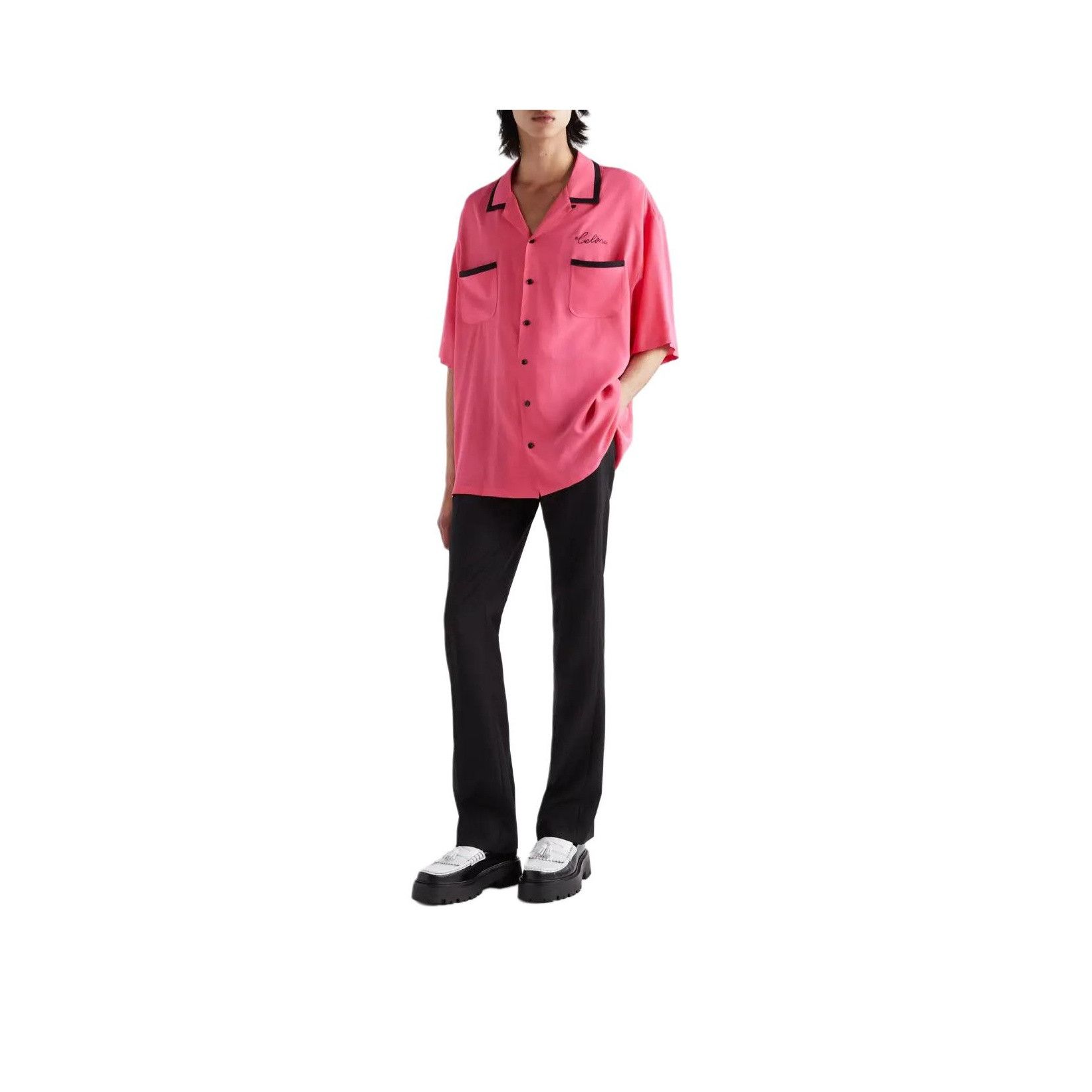 Celine Celine Pink Contrast Trim Shirt Size M Size US M / EU 48-50 / 2 - 5 Thumbnail
