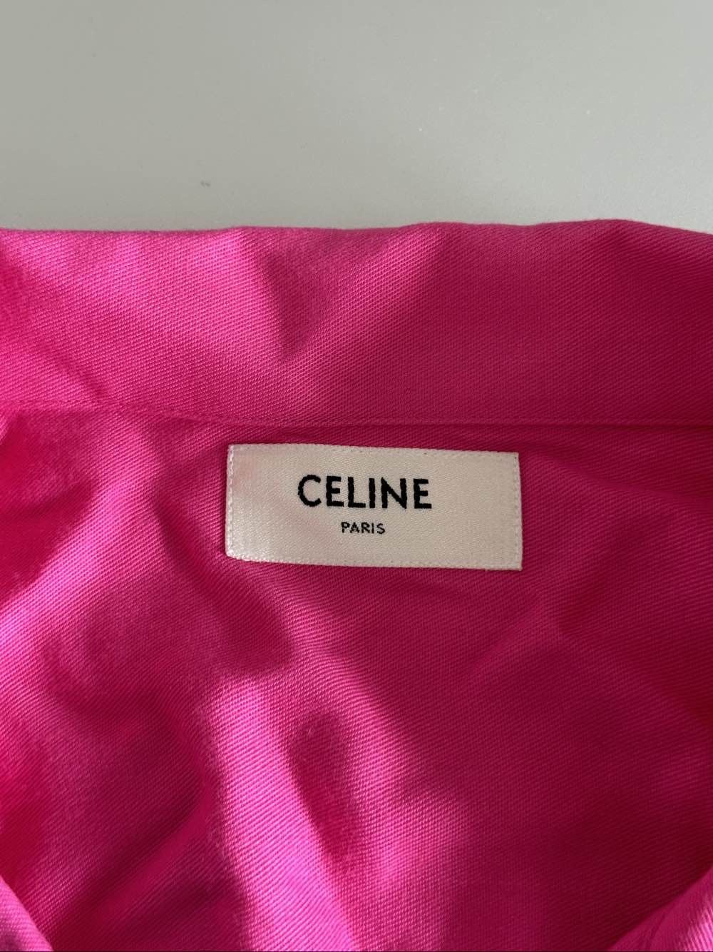 Celine Celine Pink Contrast Trim Shirt Size M Size US M / EU 48-50 / 2 - 3 Thumbnail