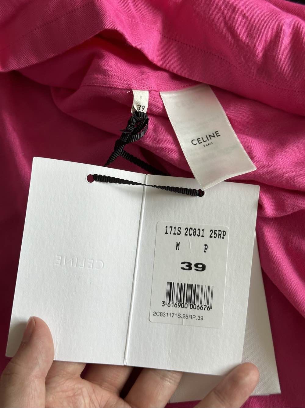 Celine Celine Pink Contrast Trim Shirt Size M Size US M / EU 48-50 / 2 - 4 Thumbnail