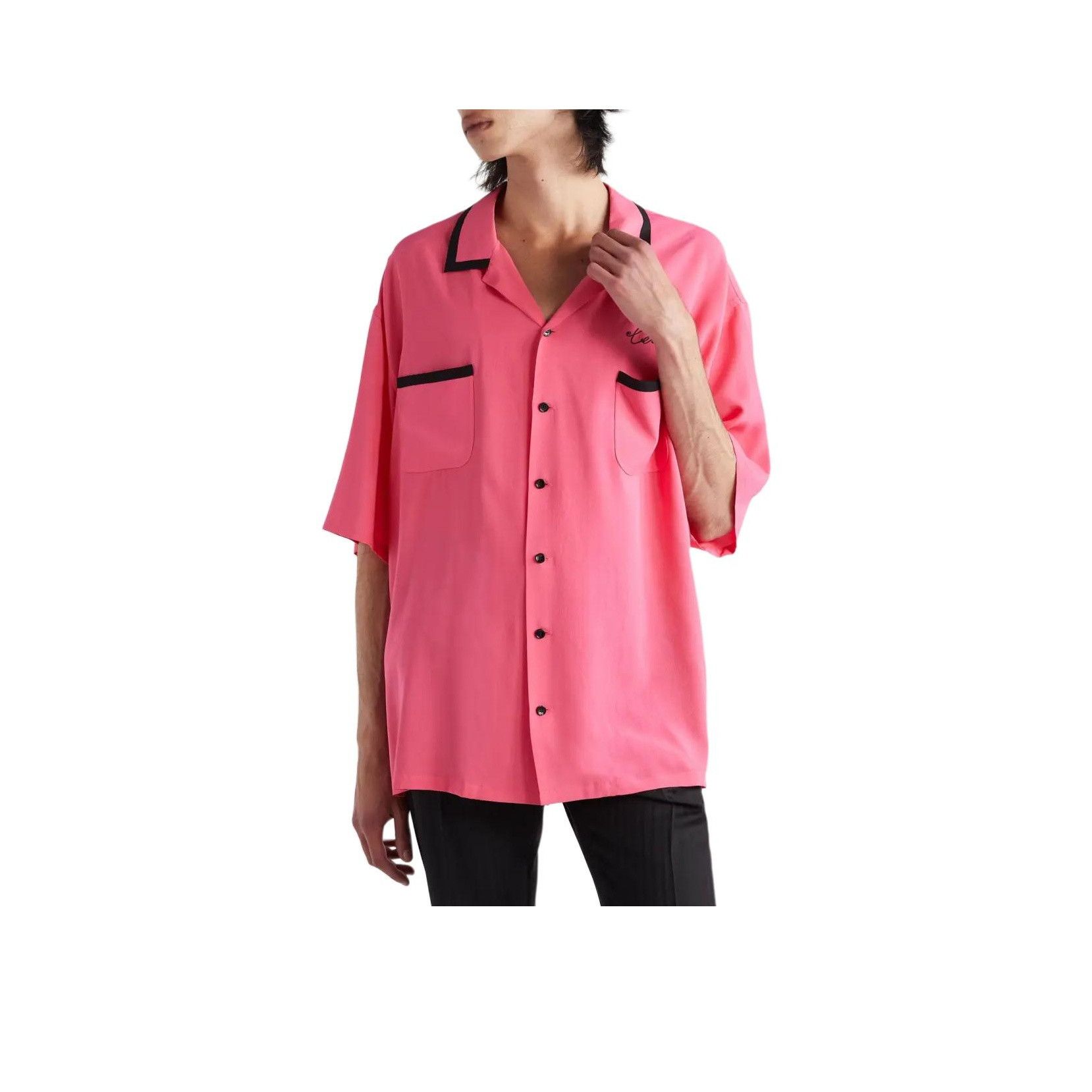 Celine Celine Pink Contrast Trim Shirt Size M Size US M / EU 48-50 / 2 - 6 Thumbnail