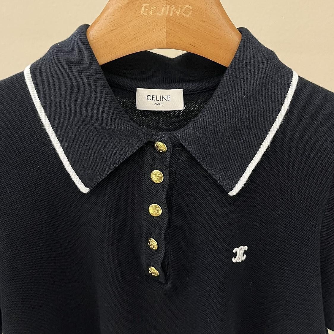 Celine Celine Gold Button Embroidered Polo Size S Size S / US 4 / IT 40 - 3 Thumbnail