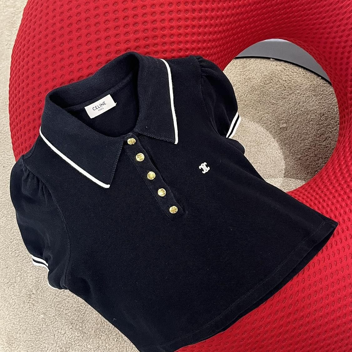 Celine Celine Gold Button Embroidered Polo Size S Size S / US 4 / IT 40 - 8 Thumbnail