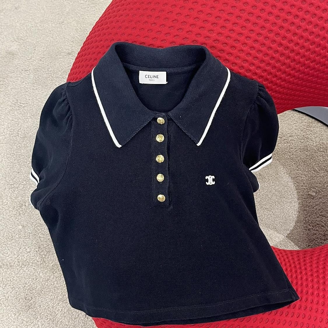 Celine Celine Gold Button Embroidered Polo Size S Size S / US 4 / IT 40 - 7 Thumbnail