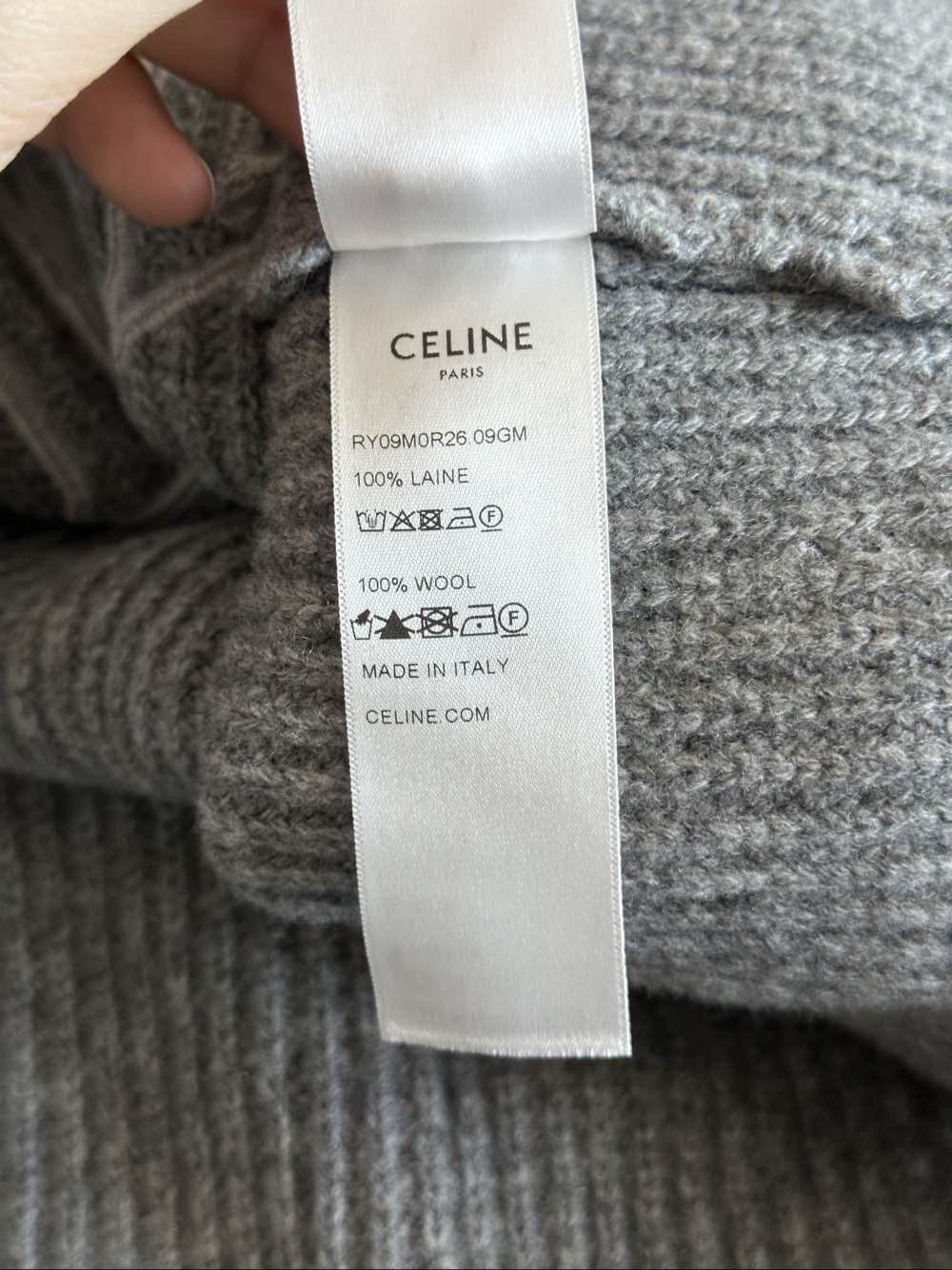 Celine CELINE Logo Ribbed Hoodie Size M Size US M / EU 48-50 / 2 - 4 Thumbnail