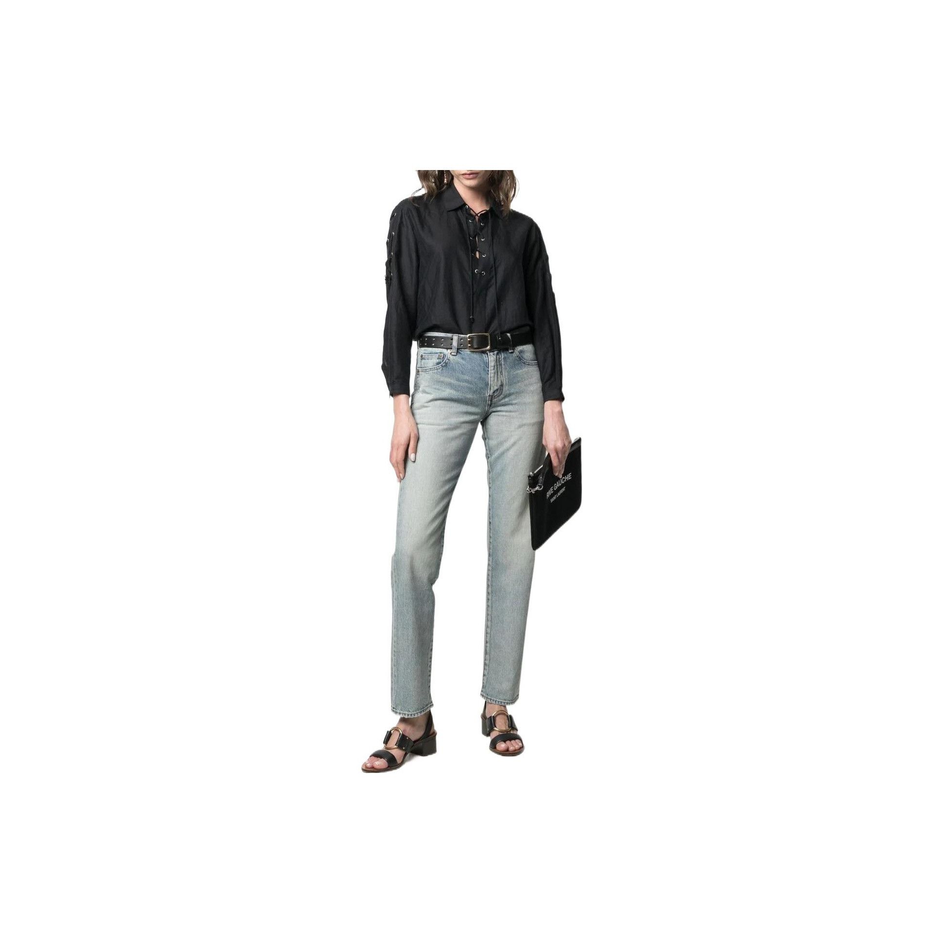 Saint Laurent Paris Saint Laurent Light Wash Denim Jeans Size 30 Size US 30 / EU 46 - 15 Thumbnail