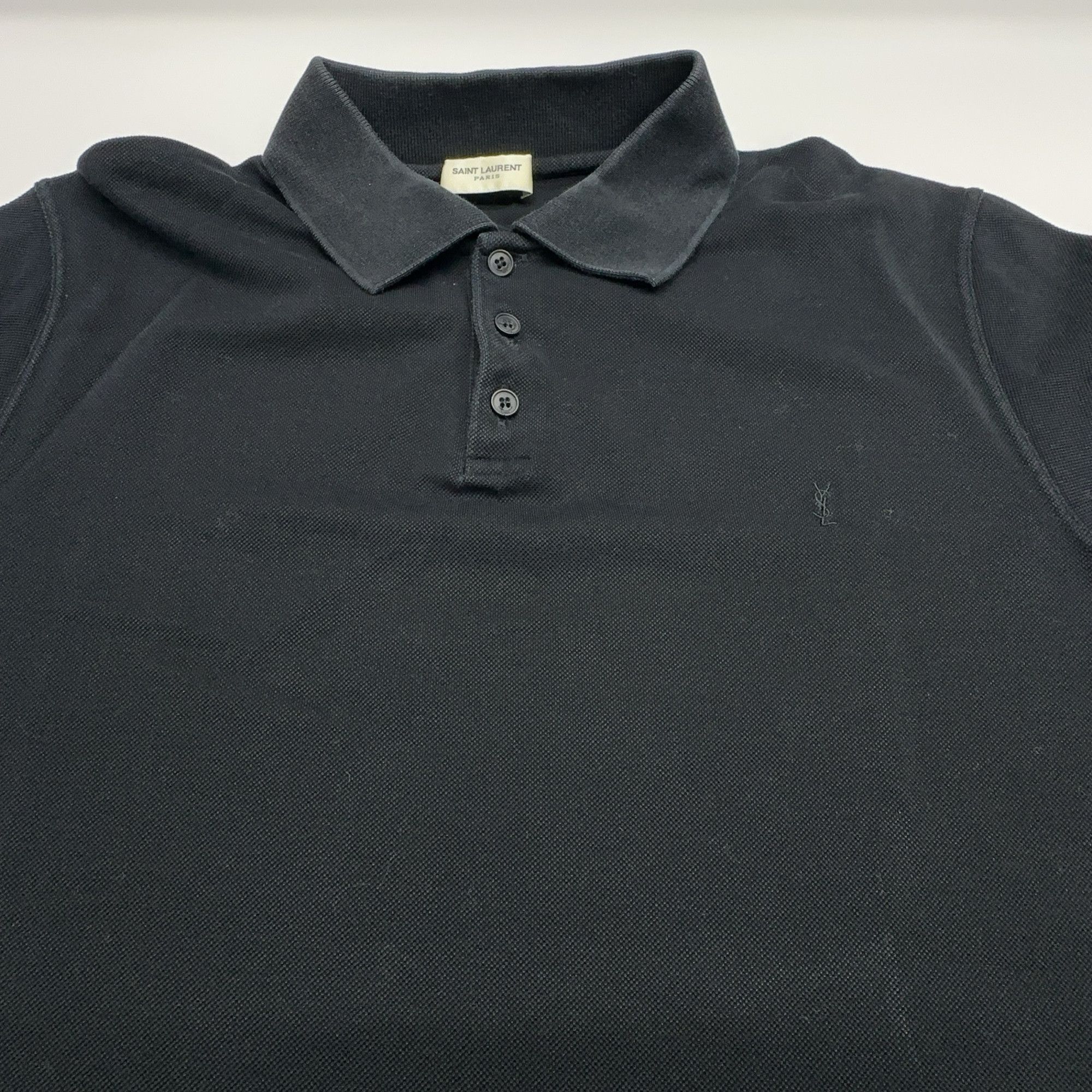 Saint Laurent Paris Saint Laurent Black Cotton Polo Shirt Size L Size US L / EU 52-54 / 3 - 6 Thumbnail
