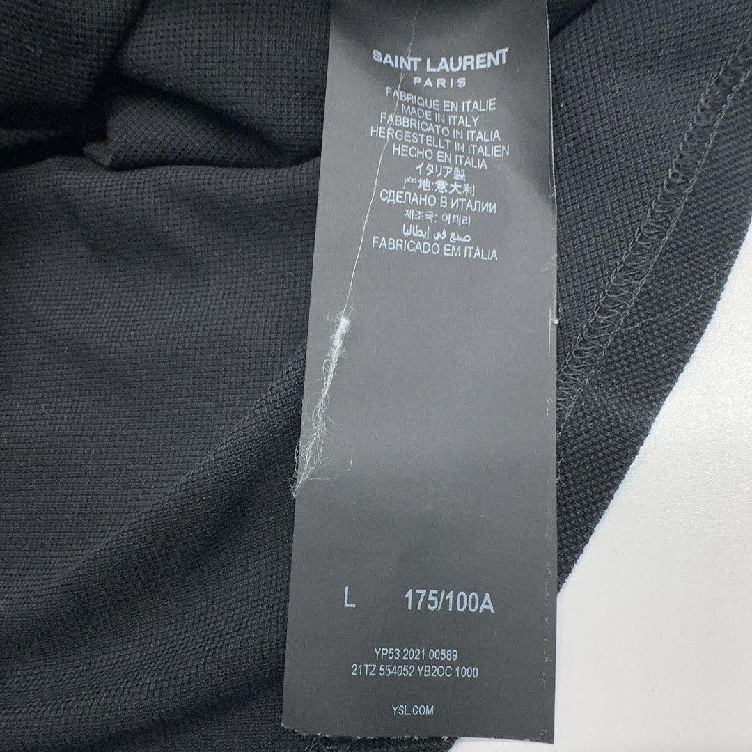 Saint Laurent Paris Saint Laurent Black Cotton Polo Shirt Size L Size US L / EU 52-54 / 3 - 4 Thumbnail