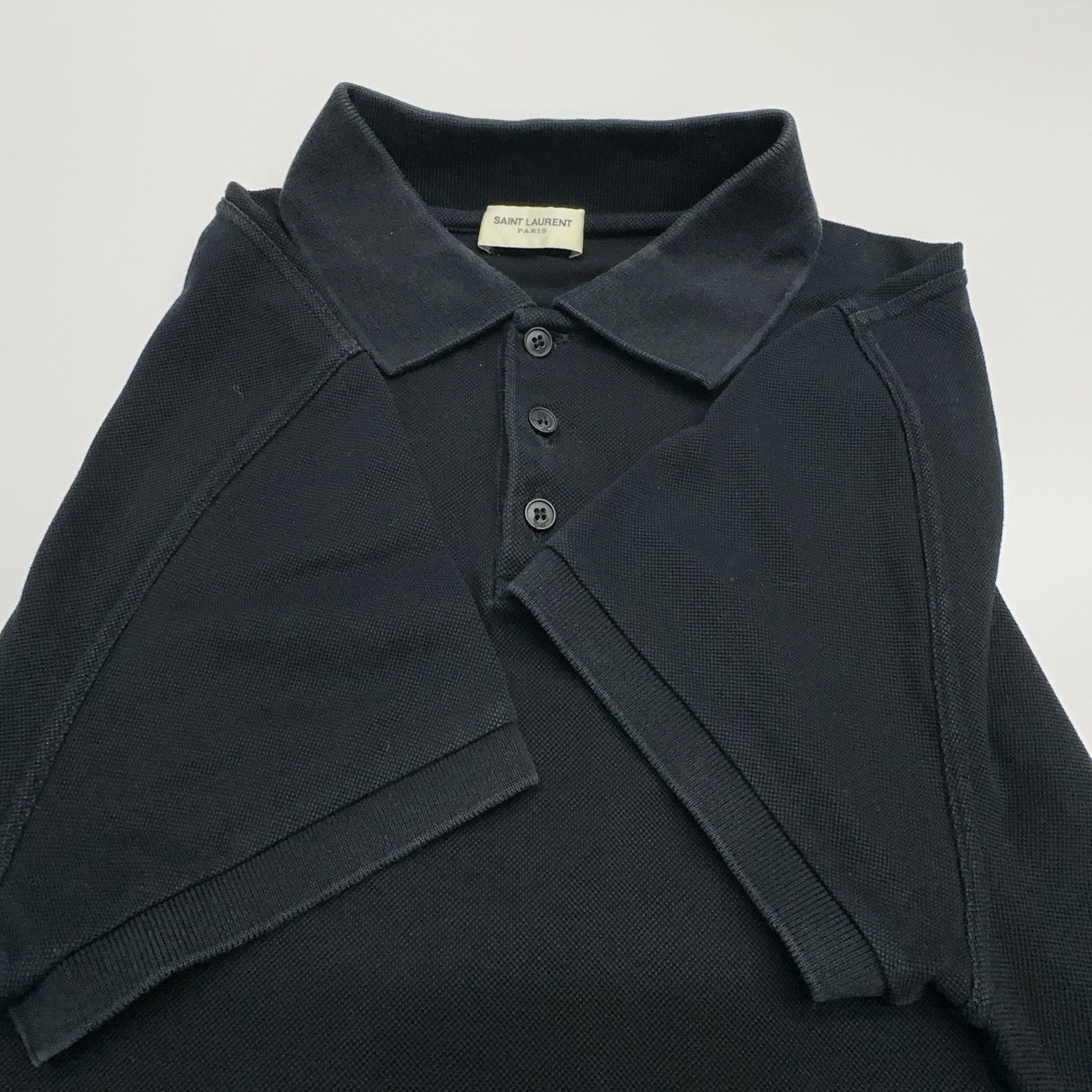 Saint Laurent Paris Saint Laurent Black Cotton Polo Shirt Size L Size US L / EU 52-54 / 3 - 9 Thumbnail