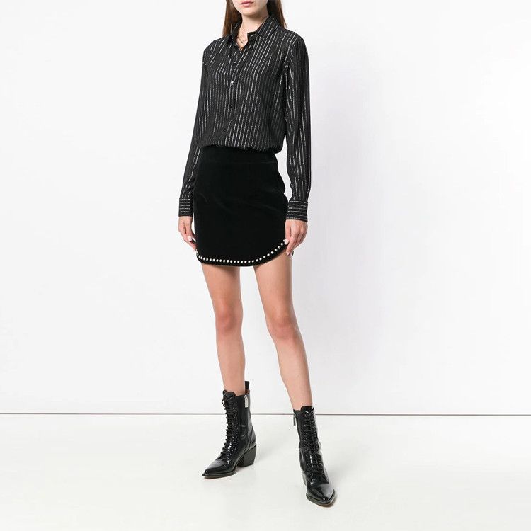 Saint Laurent Paris Saint Laurent Studded Mini Skirt Size 38 Size 27" / US 4 / IT 40 - 6 Thumbnail