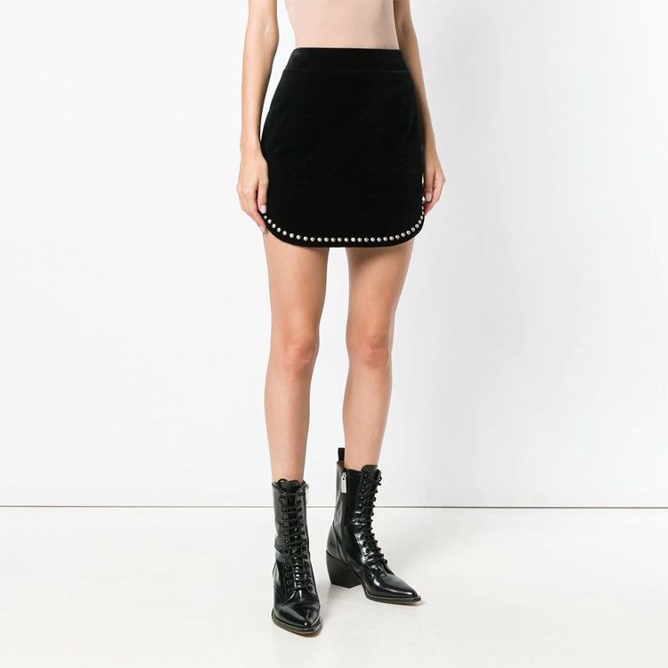 Saint Laurent Paris Saint Laurent Studded Mini Skirt Size 38 Size 27" / US 4 / IT 40 - 7 Thumbnail