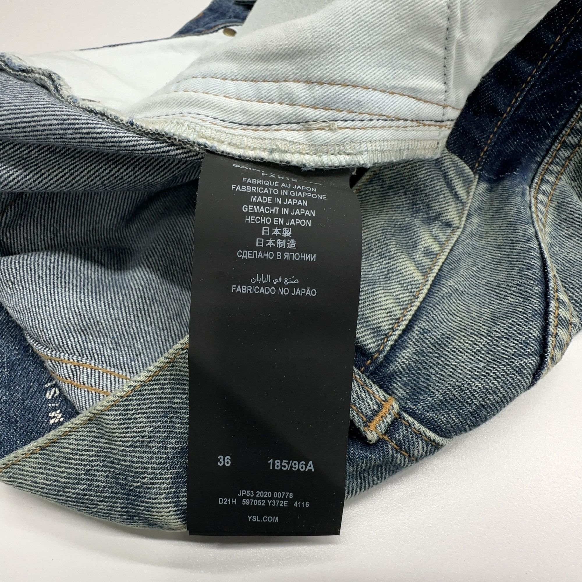 Saint Laurent Paris Saint Laurent Faded Denim Jeans Size 36 Size US 36 / EU 52 - 3 Thumbnail