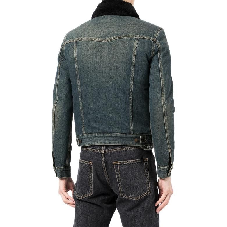 Saint Laurent Paris Saint Laurent Fur Collar Denim Jacket Size L Size US L / EU 52-54 / 3 - 6 Thumbnail