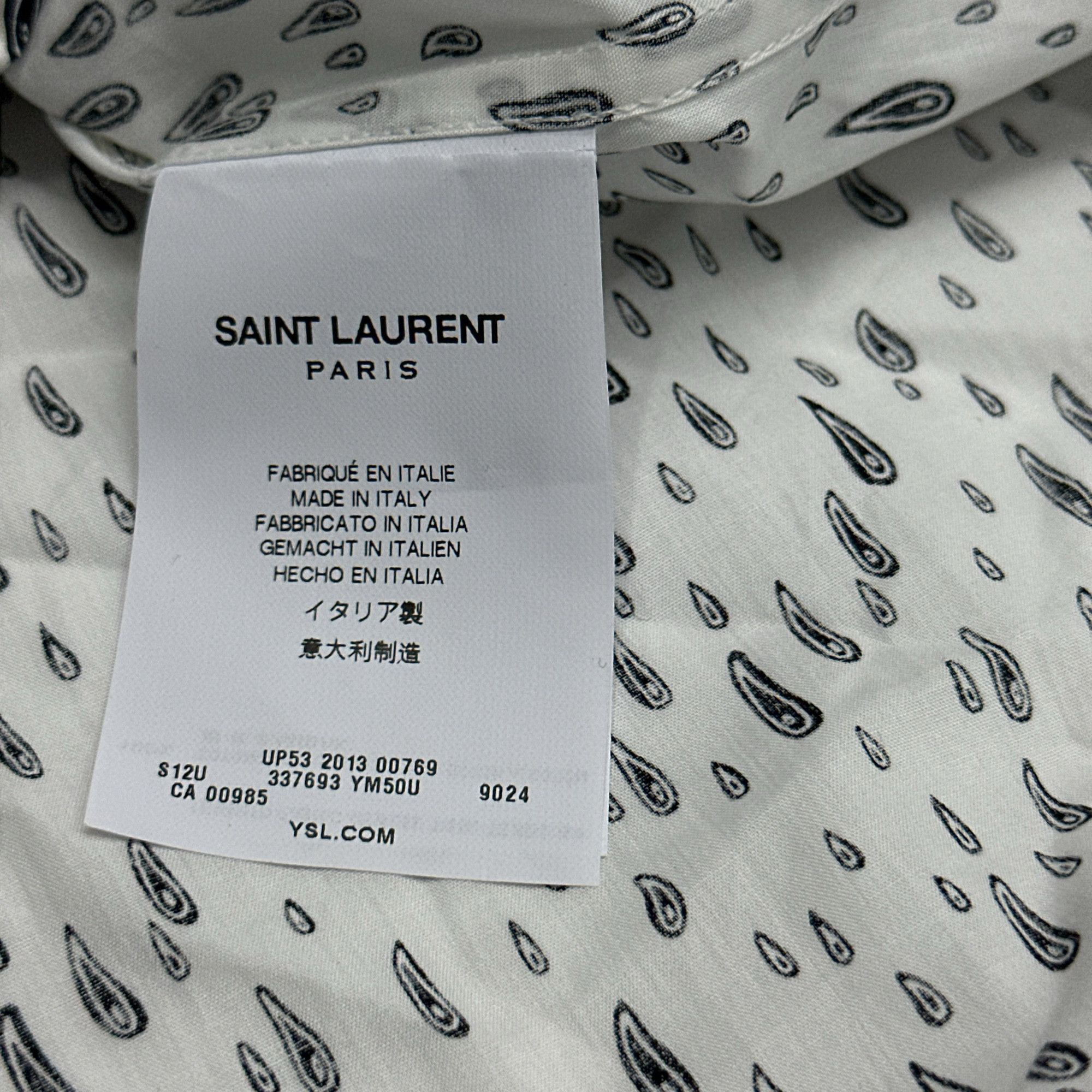 Saint Laurent Paris Saint Laurent Print Button Up Shirt Size M Size US XXS / EU 40 - 5 Thumbnail