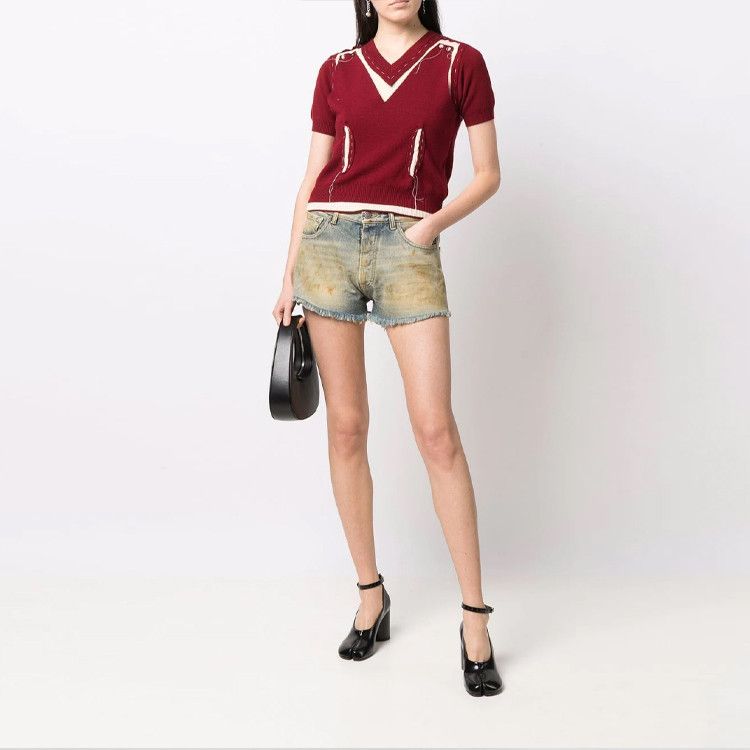 Maison Margiela Maison Margiela Distressed Denim Shorts Size 29 Size 29" - 8 Thumbnail
