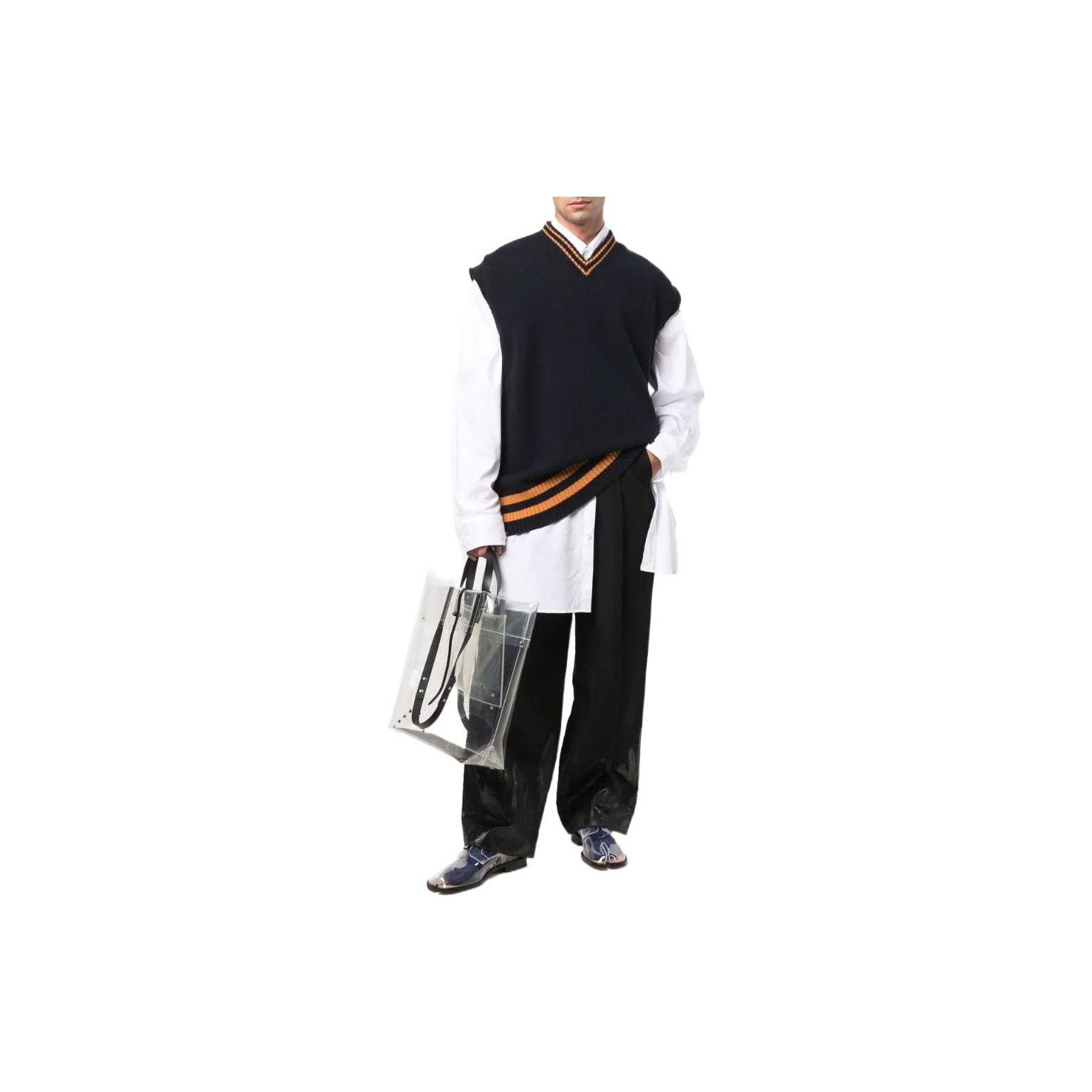 Maison Margiela Maison Margiela V-Neck Striped Sweater Vest Size M Size US M / EU 48-50 / 2 - 7 Thumbnail