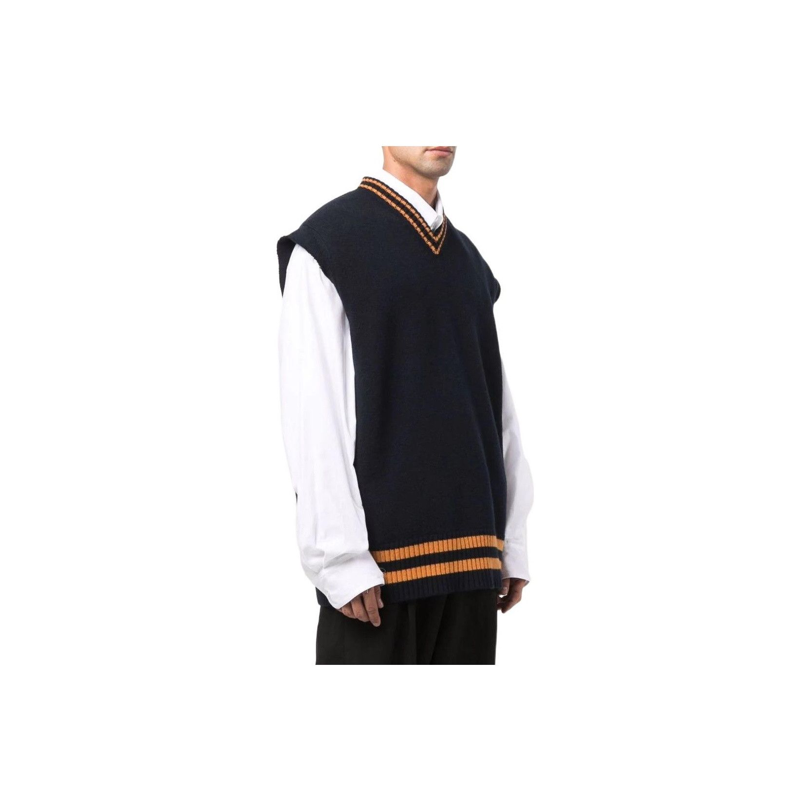 Maison Margiela Maison Margiela V-Neck Striped Sweater Vest Size M Size US M / EU 48-50 / 2 - 8 Thumbnail
