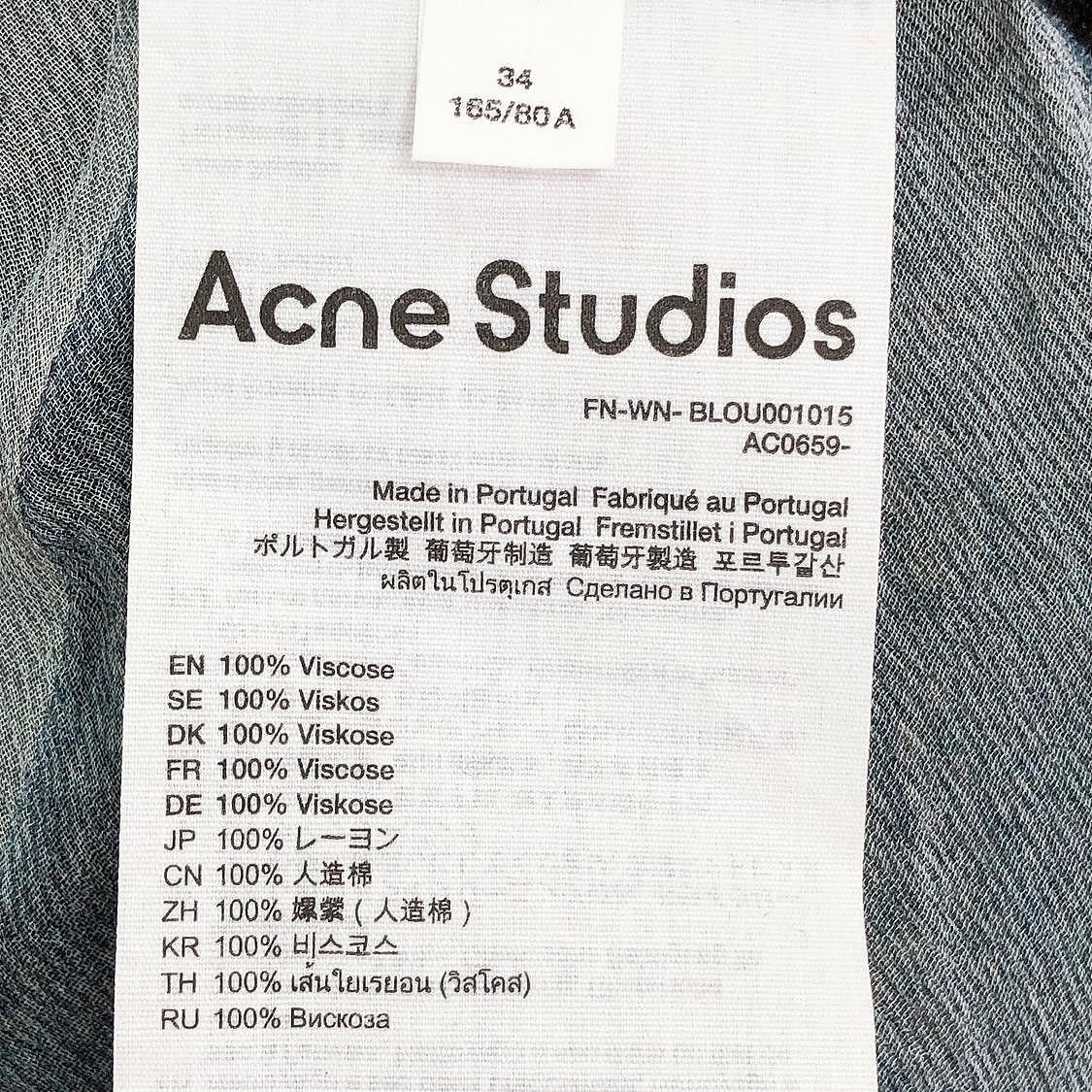 Acne Studios Acne Studios Distressed Tie-Front Button Up Size 34 Size XXS / US 00 / IT 34 - 4 Thumbnail