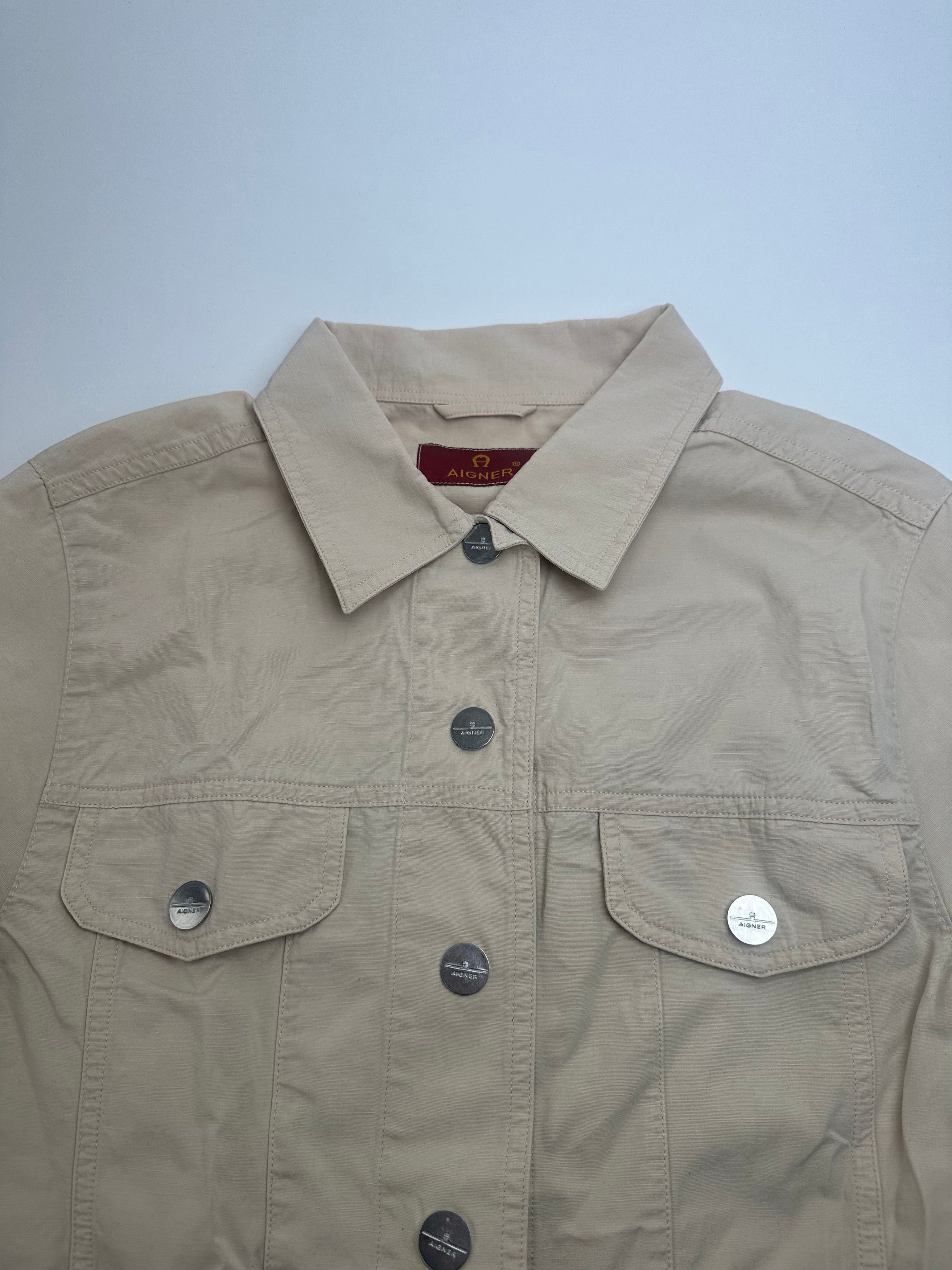 Aigner Vintage Cotton Jacket Beige Size M / US 6-8 / IT 42-44 - 5 Thumbnail