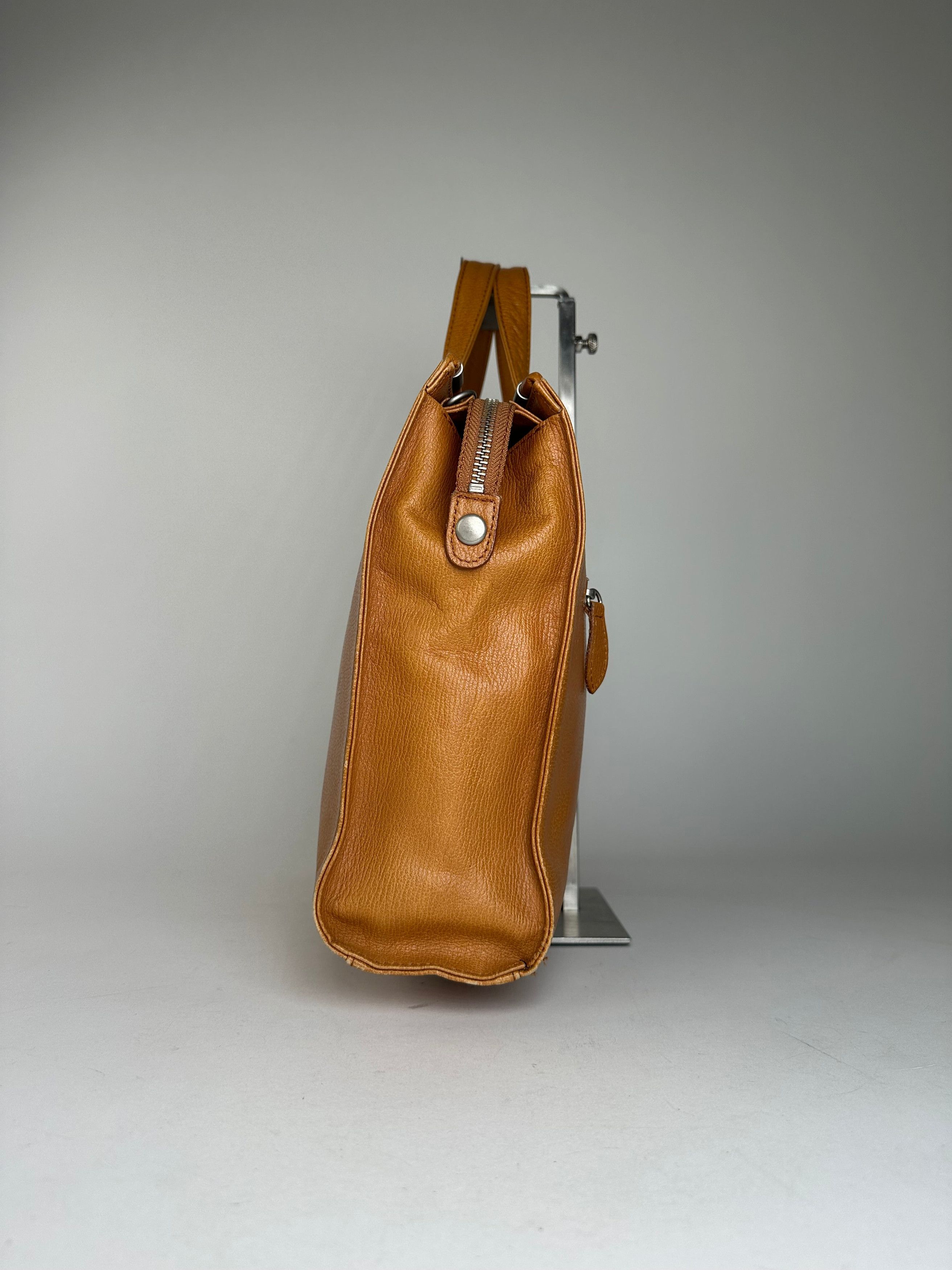 Courreges Tan Leather Tote Bag with Silver-tone Hardware Size ONE SIZE - 5 Thumbnail
