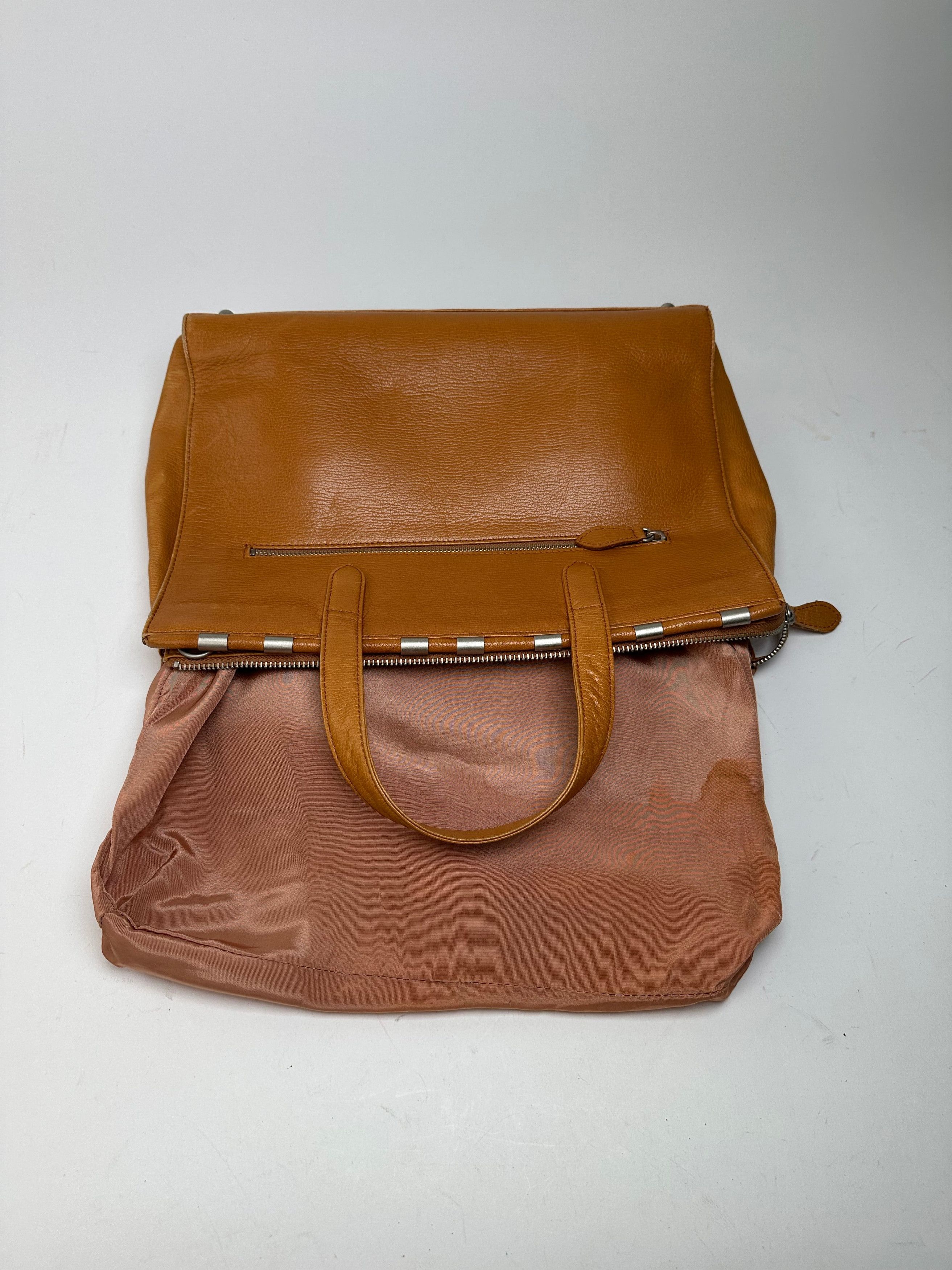 Courreges Tan Leather Tote Bag with Silver-tone Hardware Size ONE SIZE - 7 Thumbnail