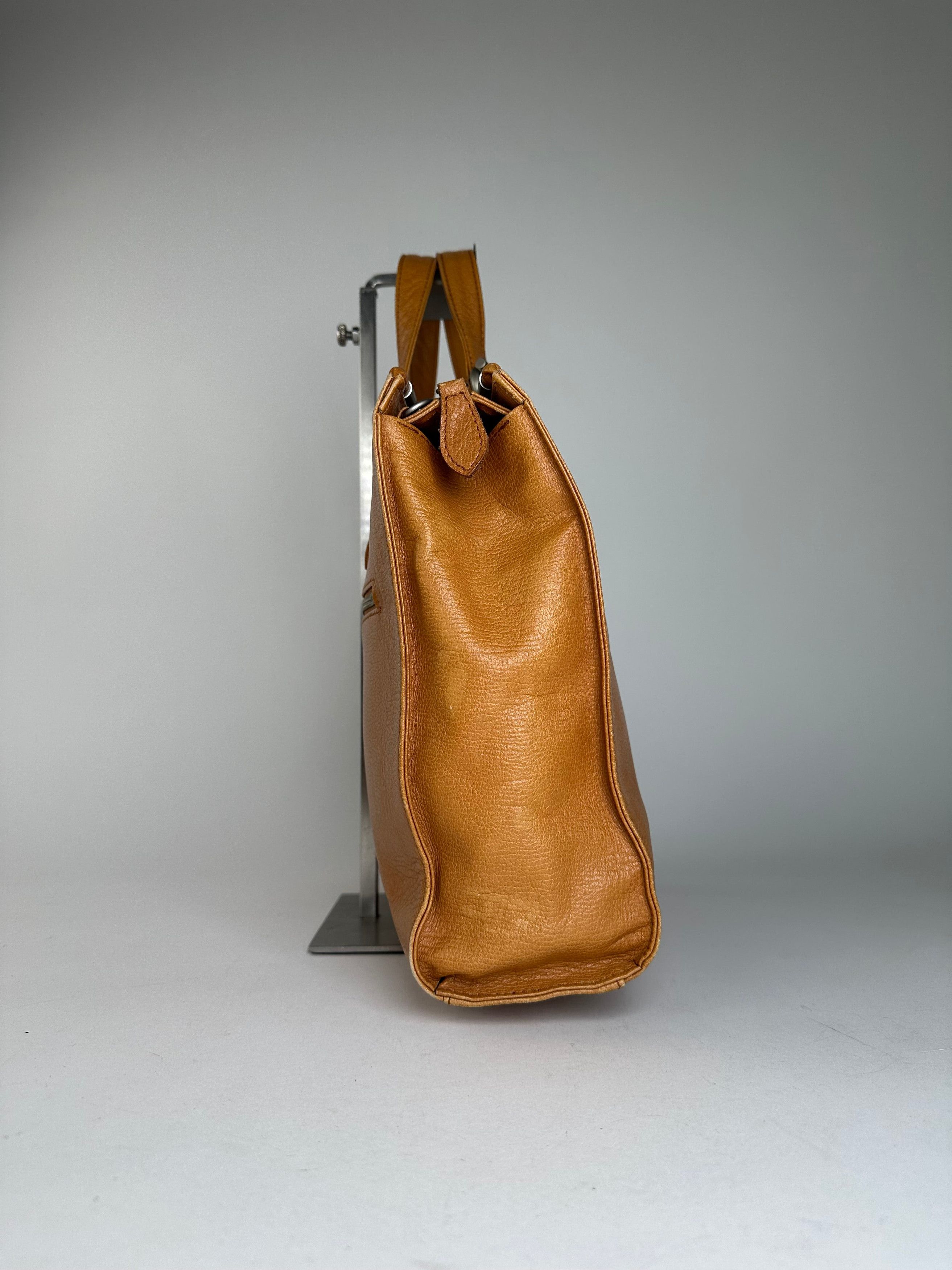 Courreges Tan Leather Tote Bag with Silver-tone Hardware Size ONE SIZE - 8 Thumbnail