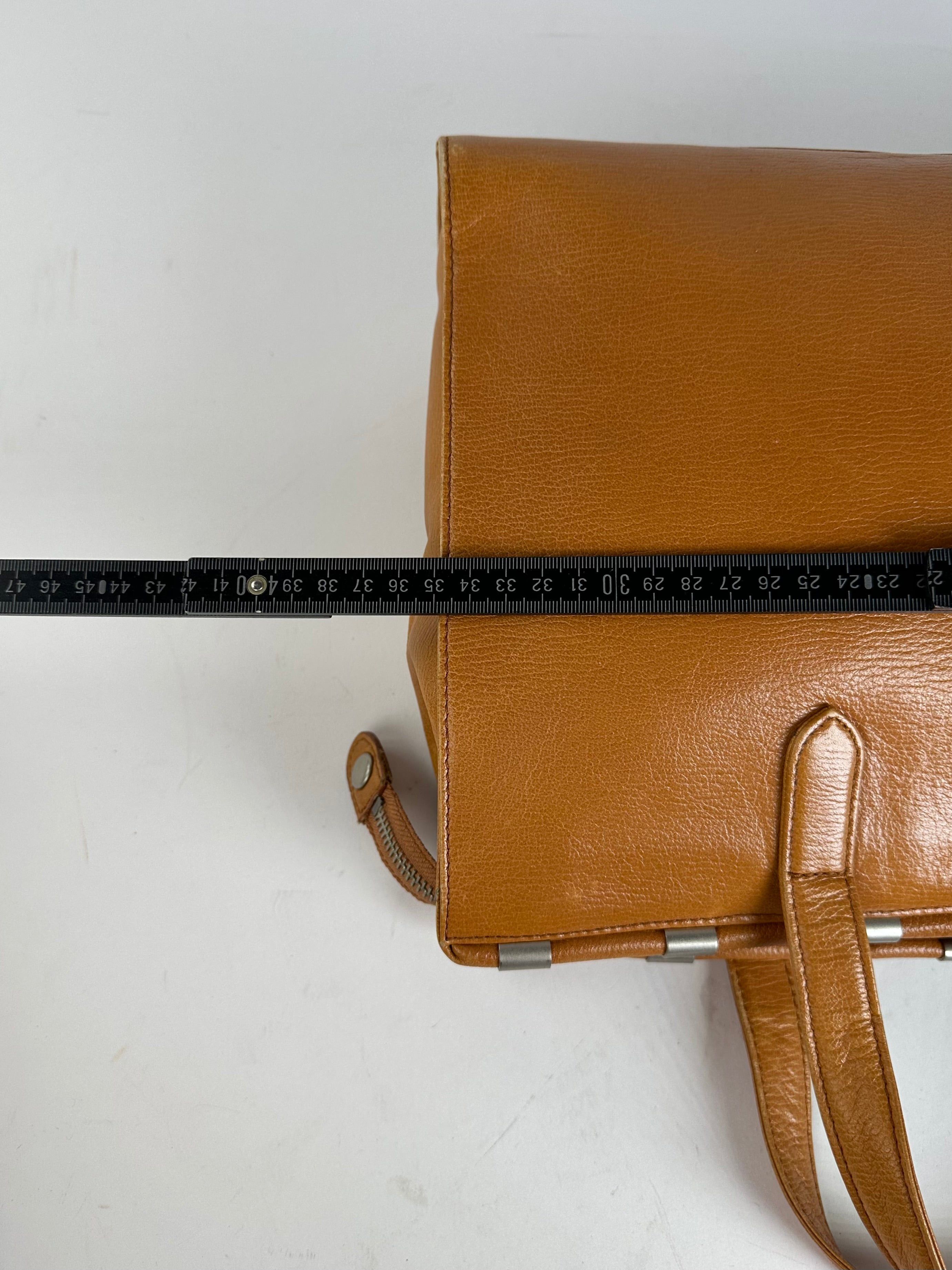 Courreges Tan Leather Tote Bag with Silver-tone Hardware Size ONE SIZE - 11 Thumbnail
