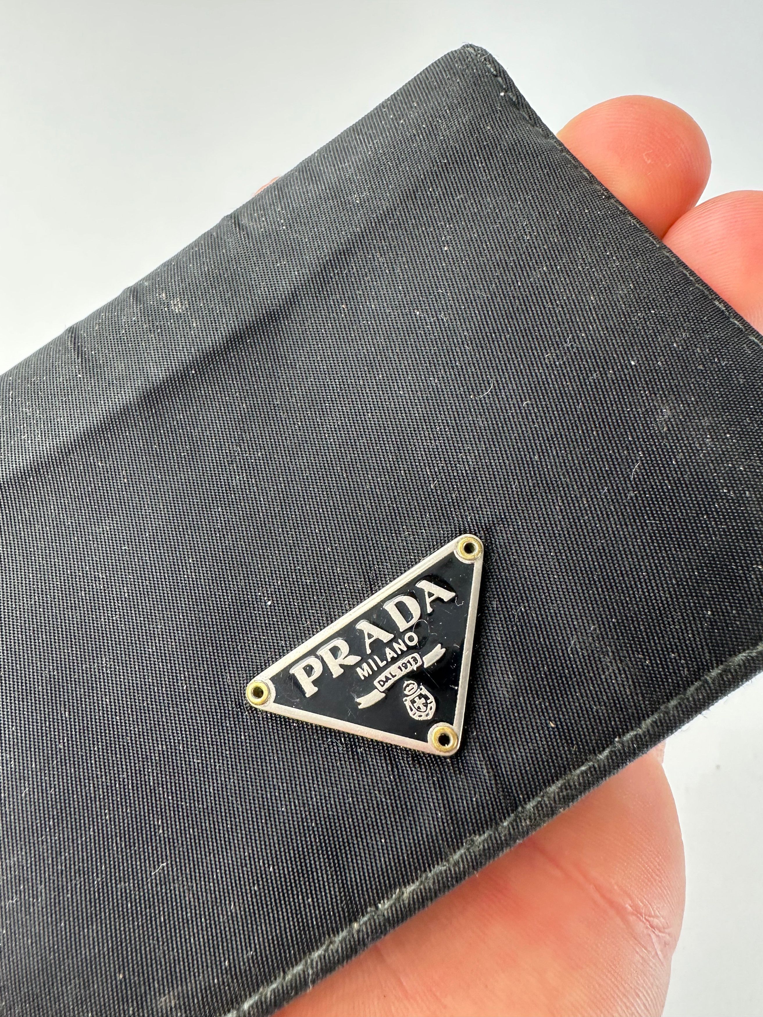 Prada Vintage Nylon Wallet Black Silver Size ONE SIZE - 3 Thumbnail
