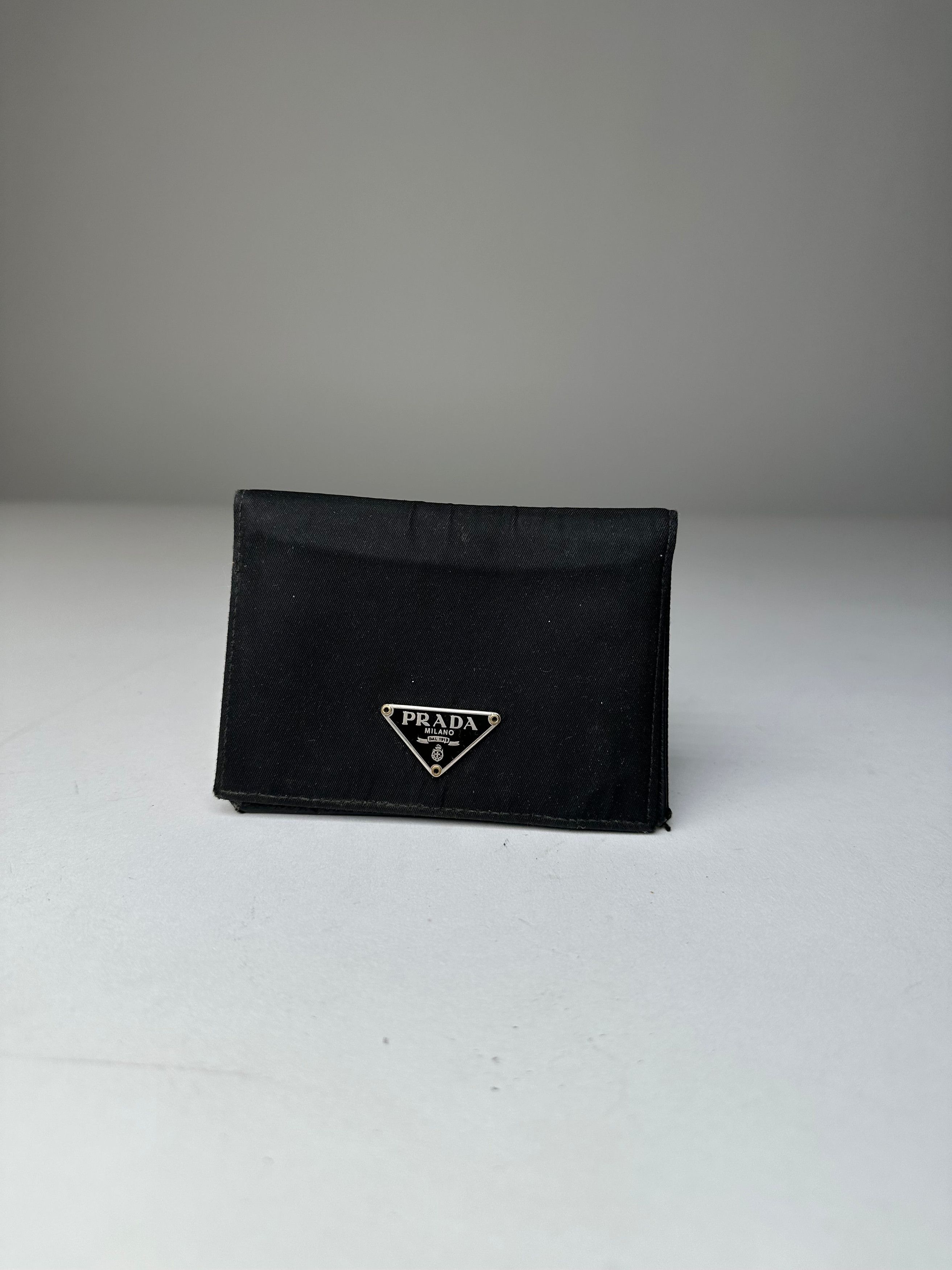 Prada Vintage Nylon Wallet Black Silver Size ONE SIZE - 11 Thumbnail