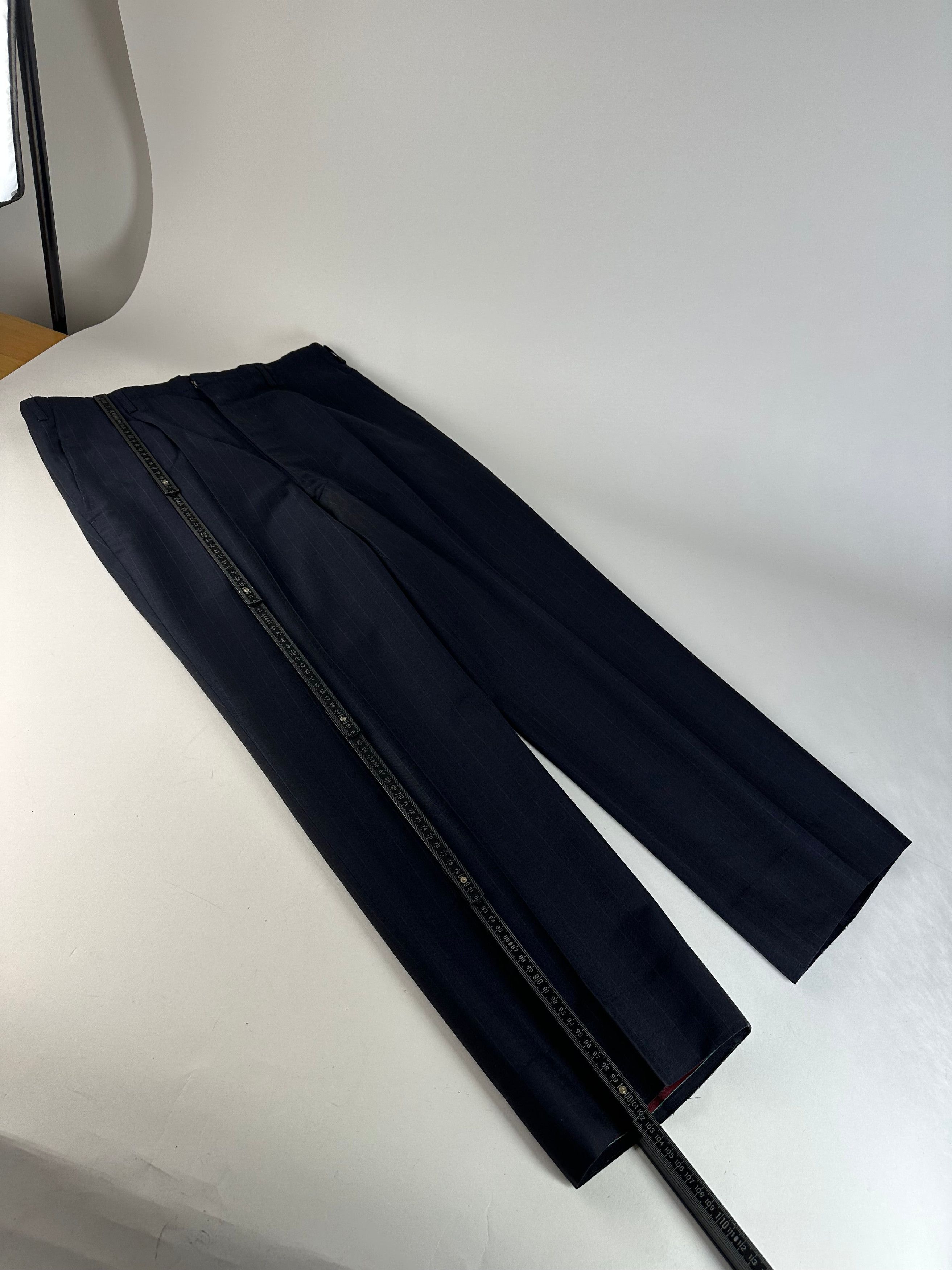 Balenciaga Vintage Pinstripe Wool Suit Navy Early 2000s Size 38R - 9 Thumbnail