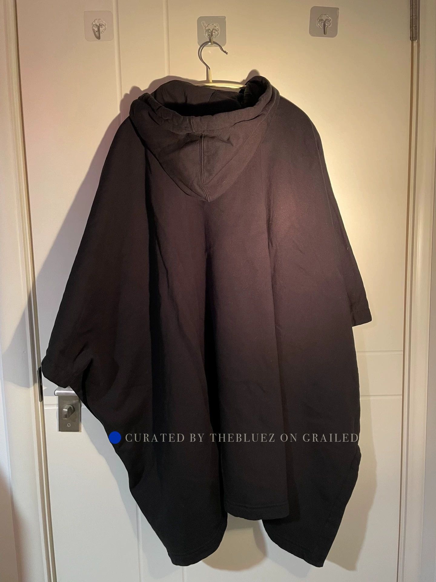 Rick Owens Hooded Fleece-Lined Cloak in Black Size US XS / EU 42 / 0 - 3 Thumbnail